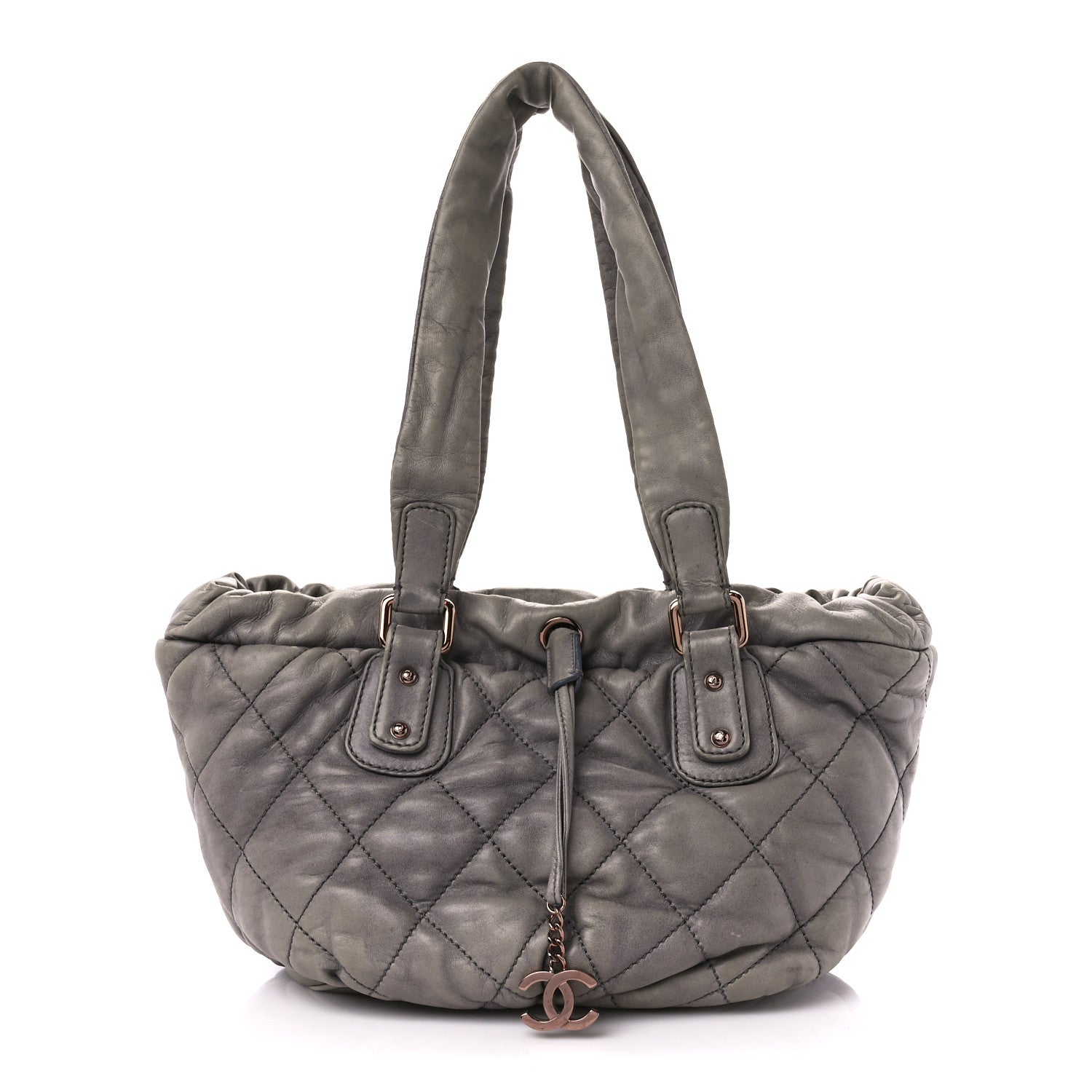 Chanel Lambskin Quilted Cloudy Bundle East West Tote Grey 1 of 14