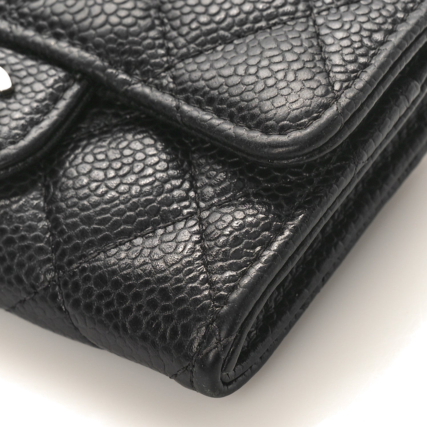 Chanel Caviar Quilted Flap Card Holder Wallet Black 9 of 9
