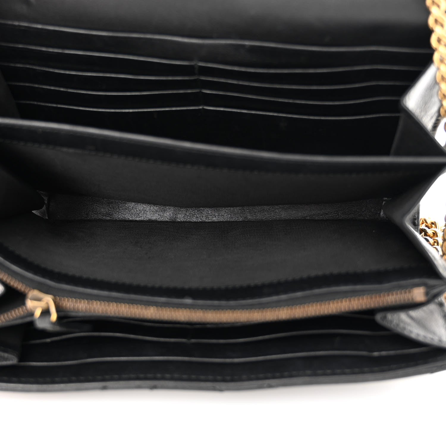 Gucci Calfskin Matelasse GG Marmont Chain Wallet Black 5 of 14