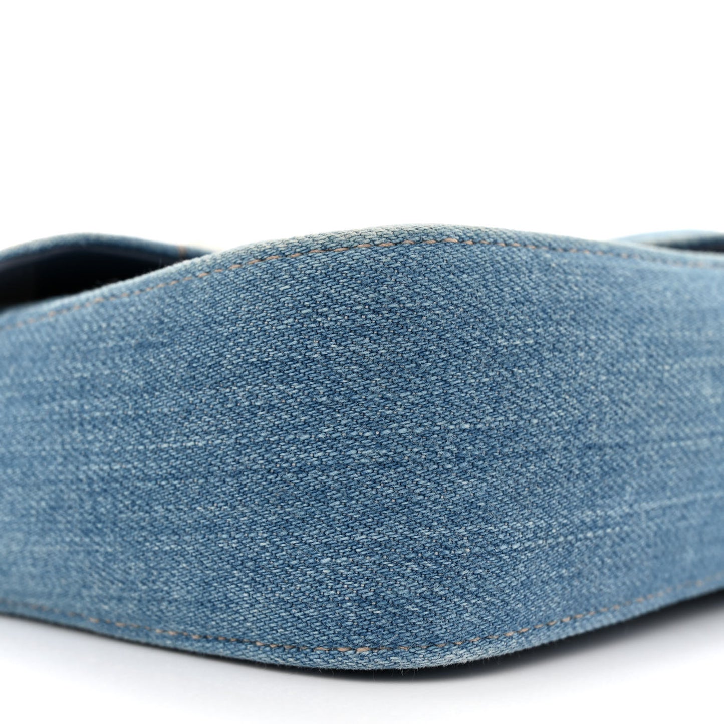 Denim Matelasse Pearl Studded Mini GG Marmont Shoulder Bag Blue