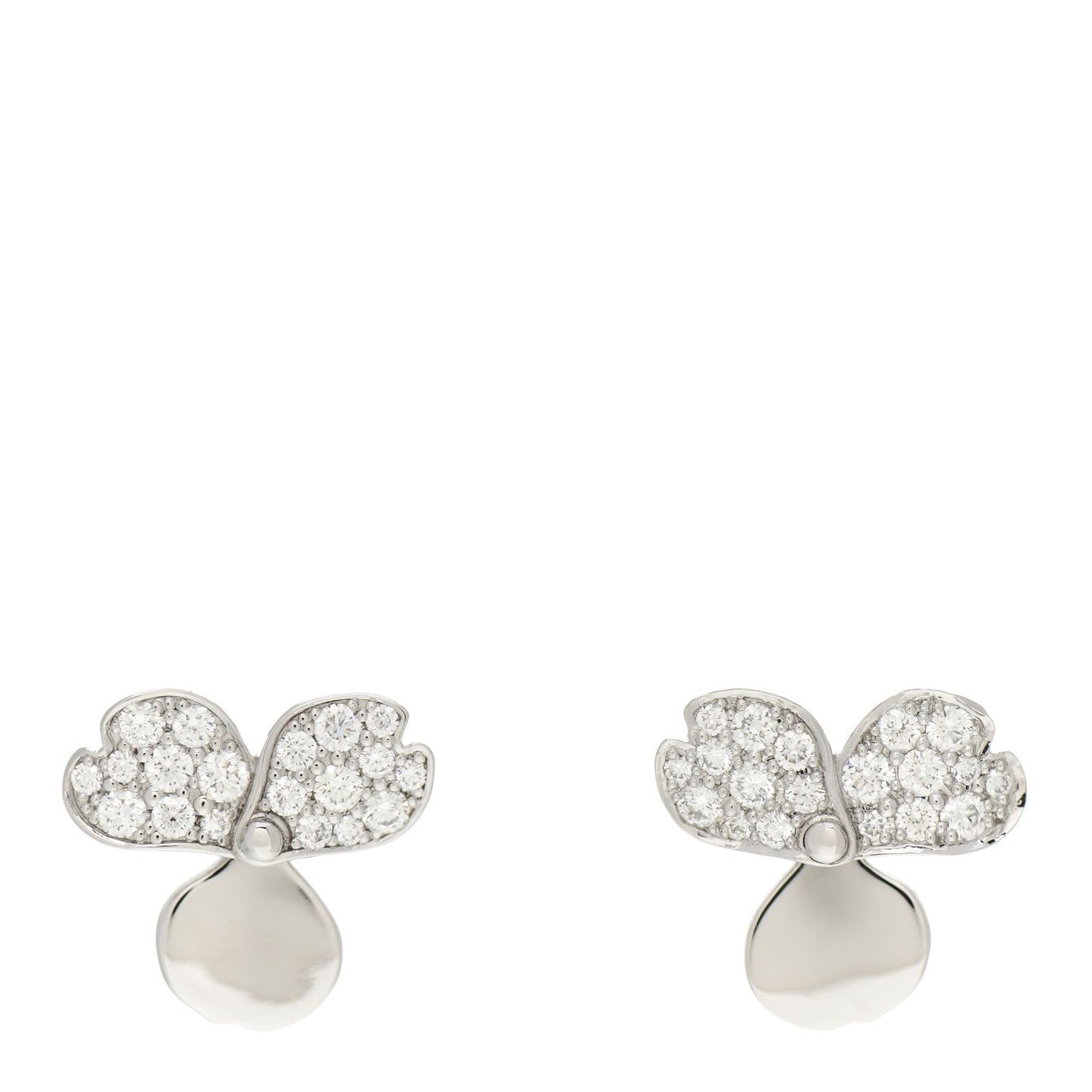 Platinum Diamond Paper Flowers Earrings