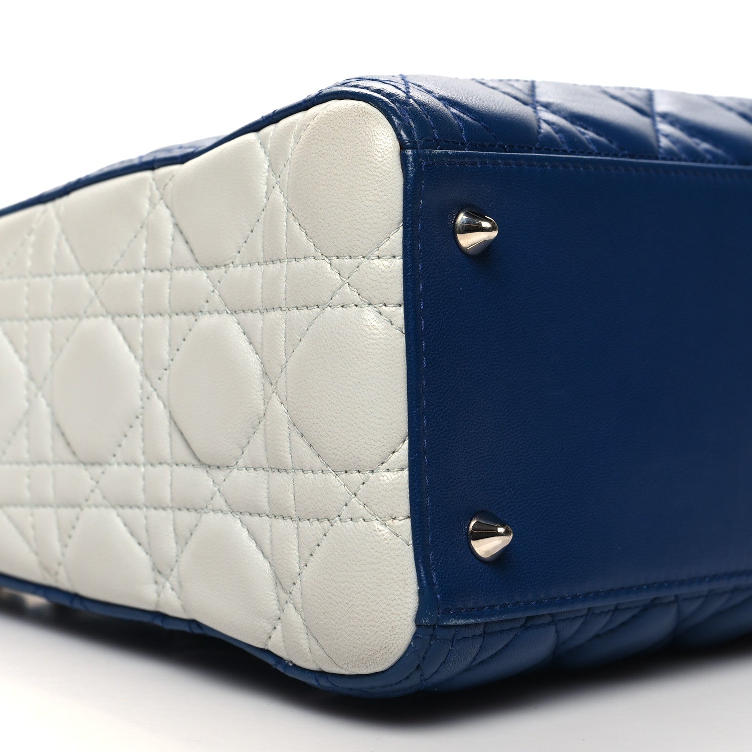 Christian Dior Lambskin Cannage Medium Tri-Color Lady Dior Blue Celeste Deep Green 9 of 11
