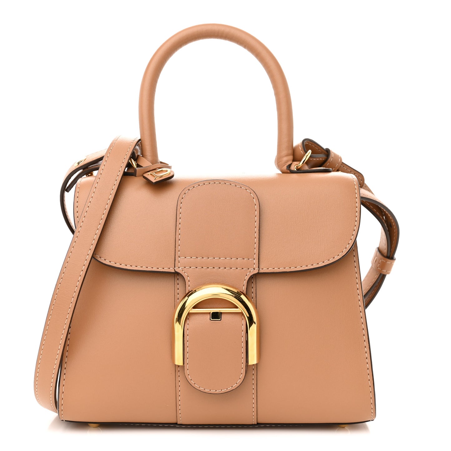 Grained Calfskin Mini Brillant Satchel Nude