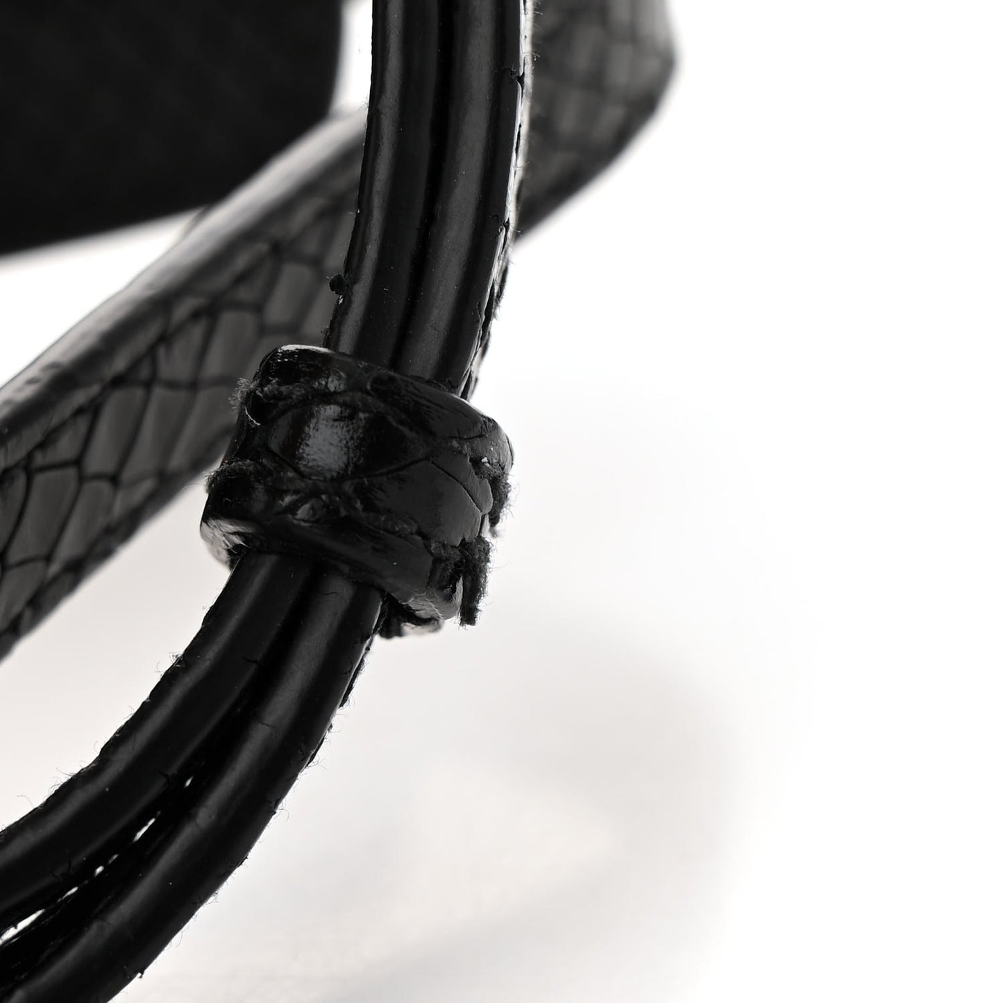 Grained Calfskin Snake Effect Silver Hardware Neo Classic Mini City Black