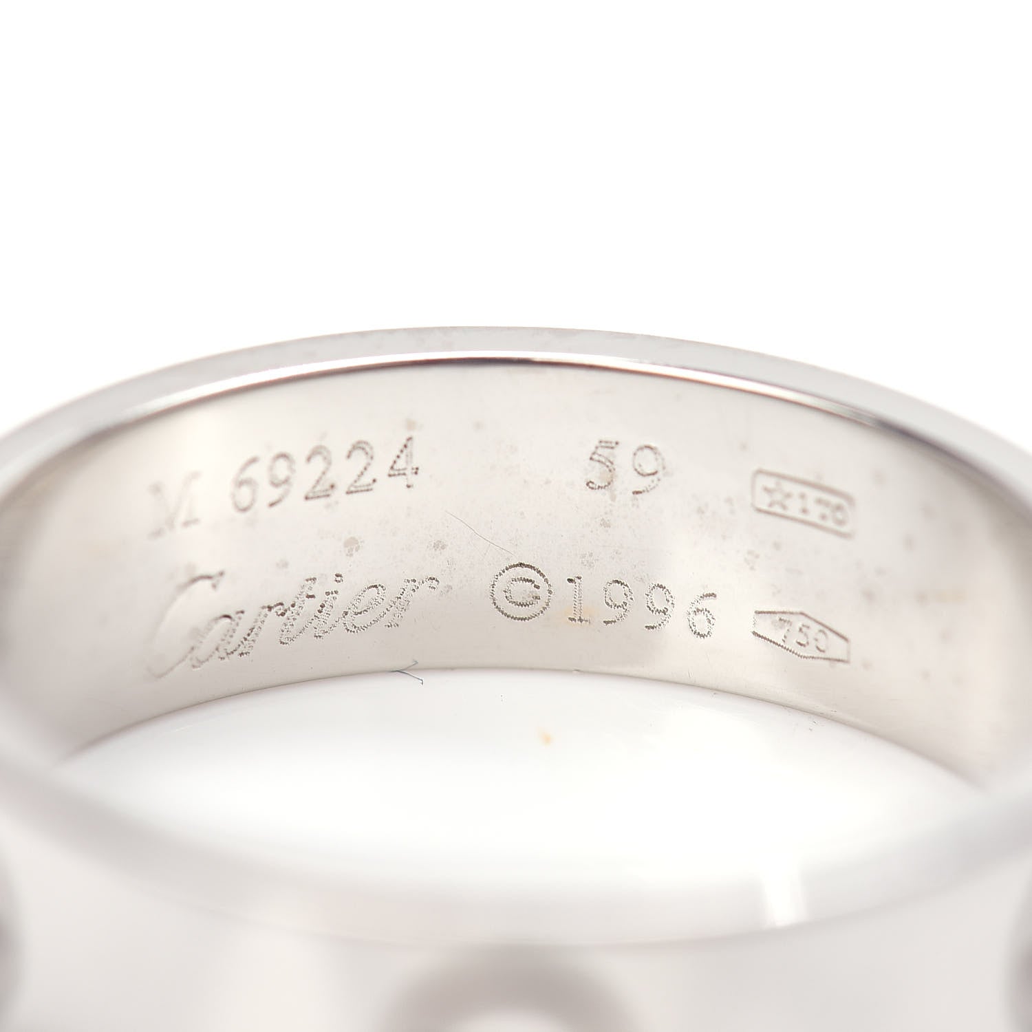 Cartier 18K White Gold 5.5mm LOVE Ring 59 8.75 4 of 4