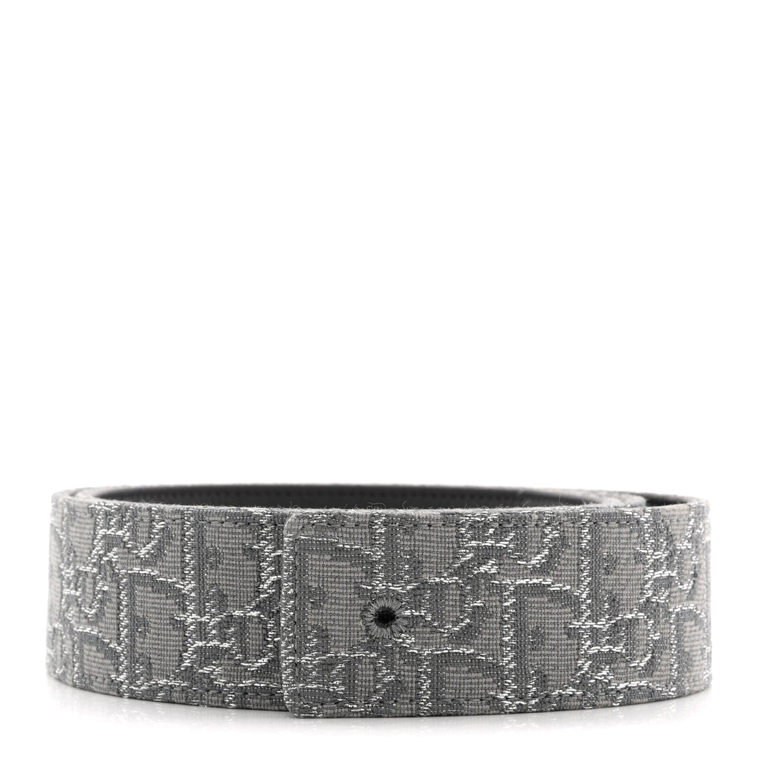 christian dior オブリーク belt 85 Christian Dior Jacquard Oblique Cosmo Belt 85 34 Silver 1860468