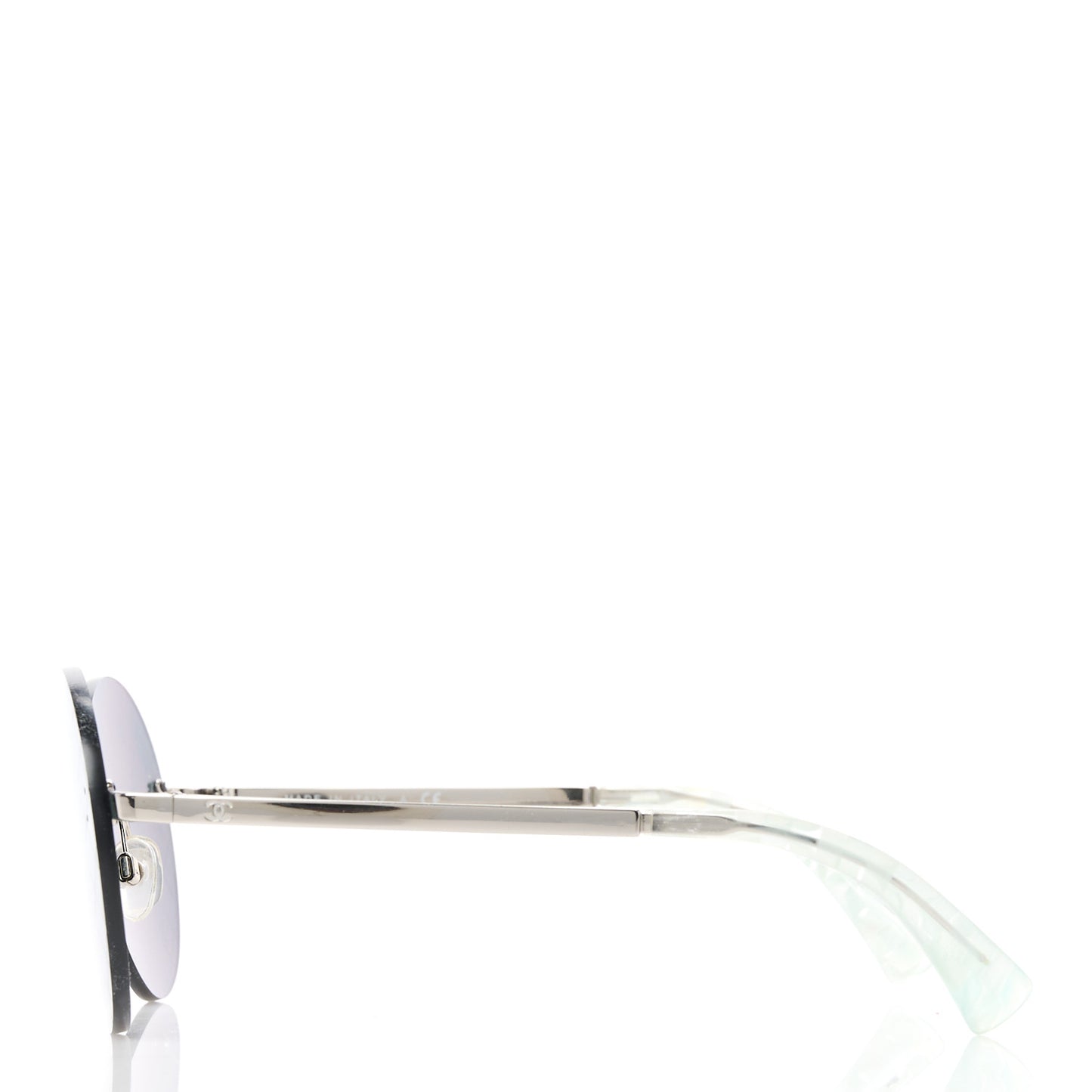 Metal Rimless Round Sunglasses 4216 Silver