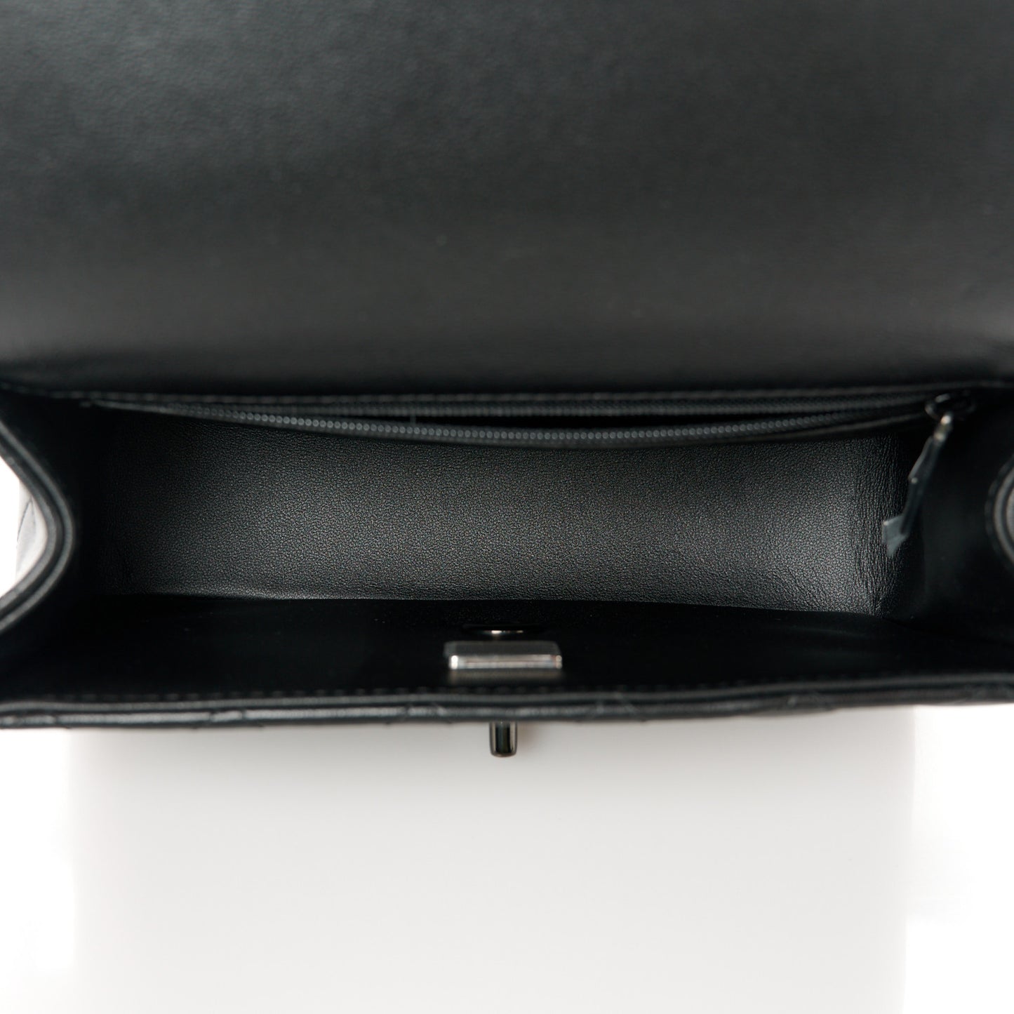 Lambskin Quilted Mini Top Handle Rectangular Flap So Black