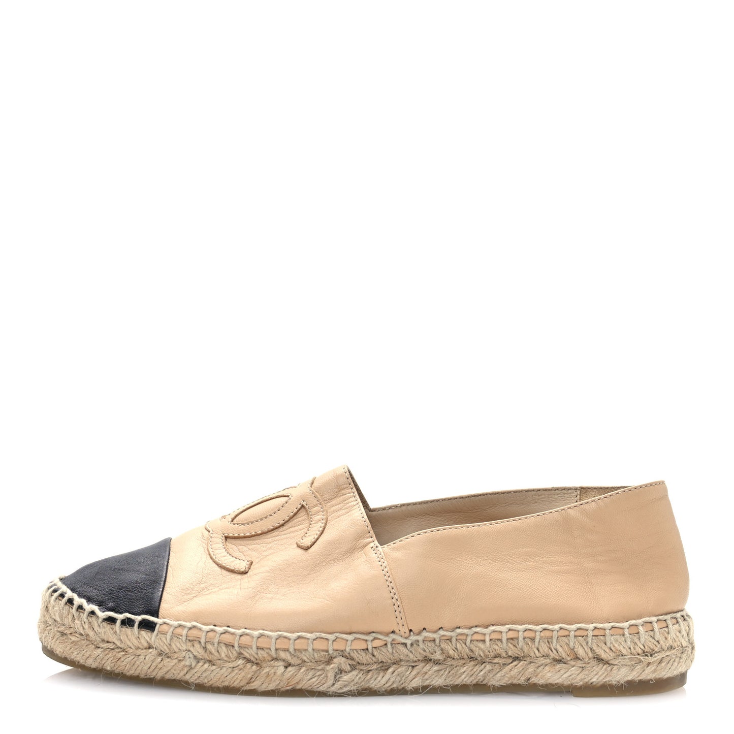 Lambskin CC Espadrilles 37 Beige Black