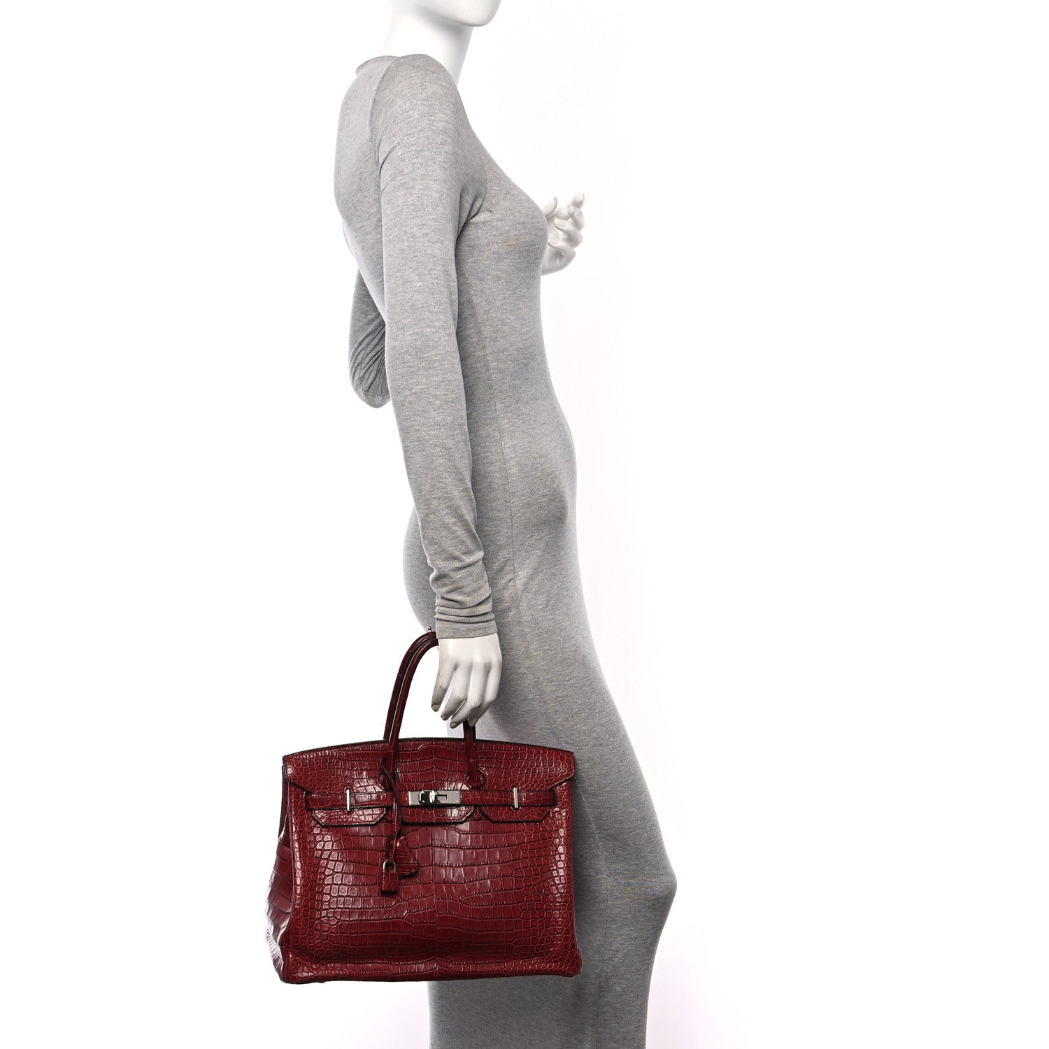 Hermes Matte Porosus Crocodile Birkin 35 Rouge H 2 of 10