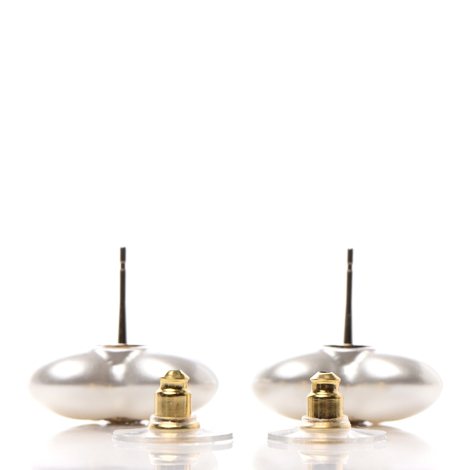 Chanel Pearl Crystal CC Heart Earrings Gold 3 of 4