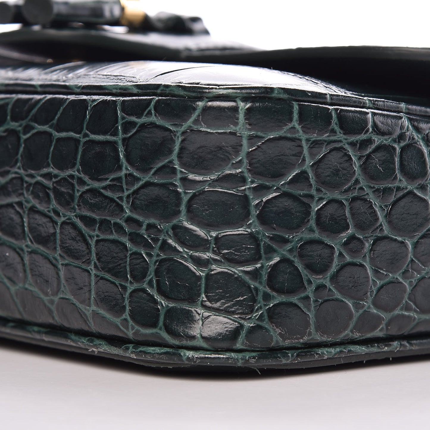 Calfskin Crocodile Embossed Medium Tassel Bag Amazone