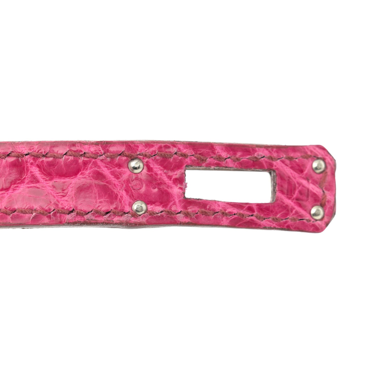 Shiny Niloticus Crocodile Kelly Pochette Fuchsia