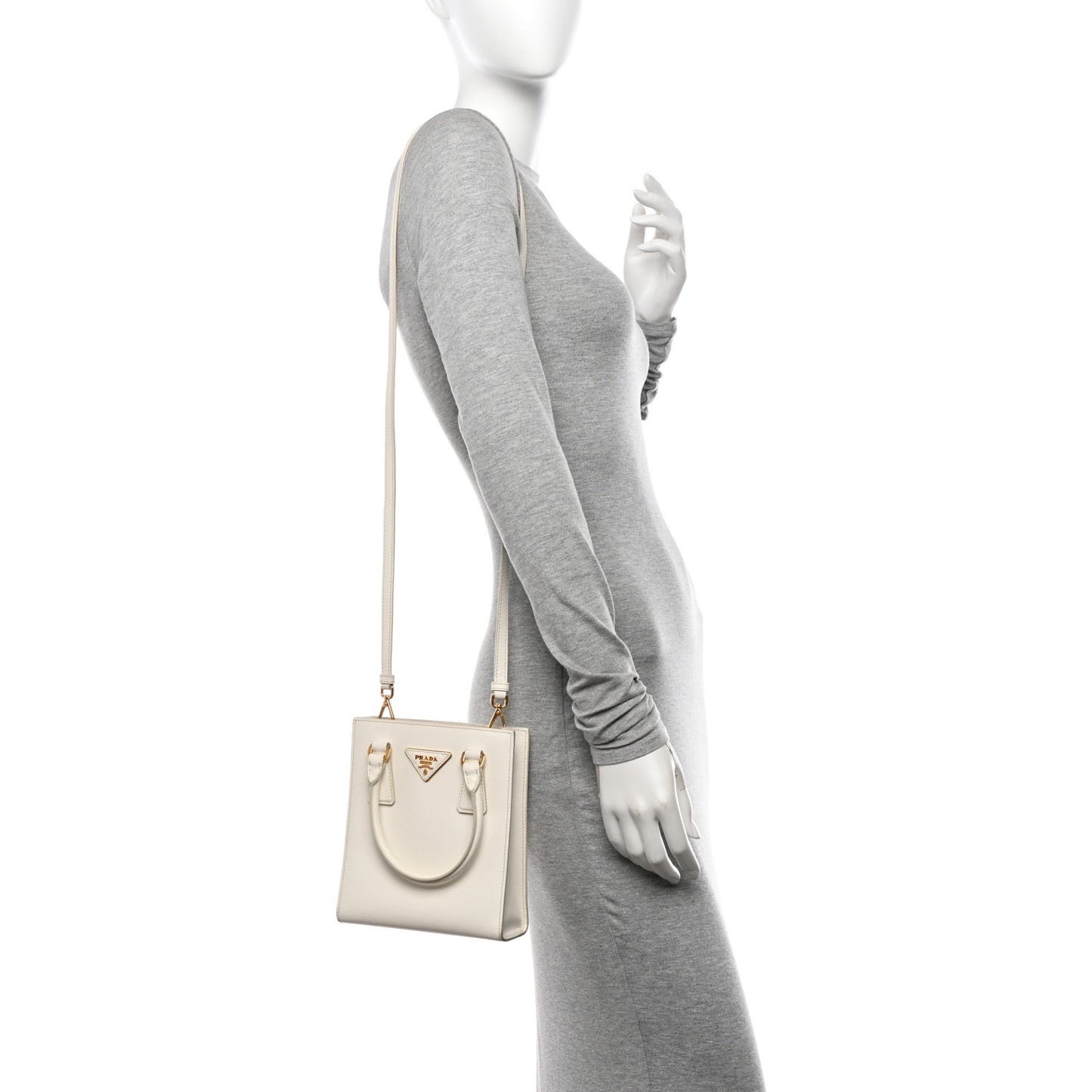 Saffiano Lux Micro Tote White