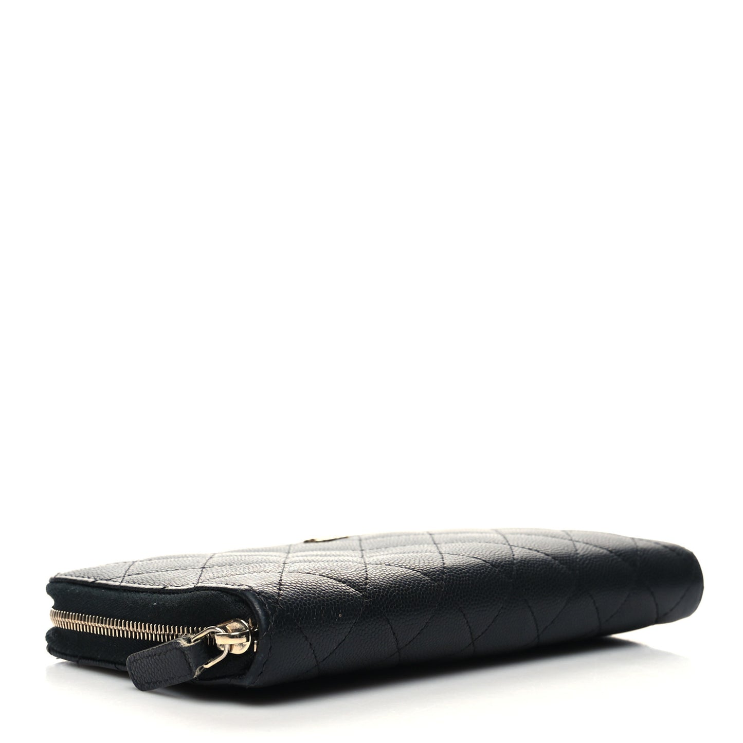 Caviar Quilted Large Zip Around Organizer Wallet Black