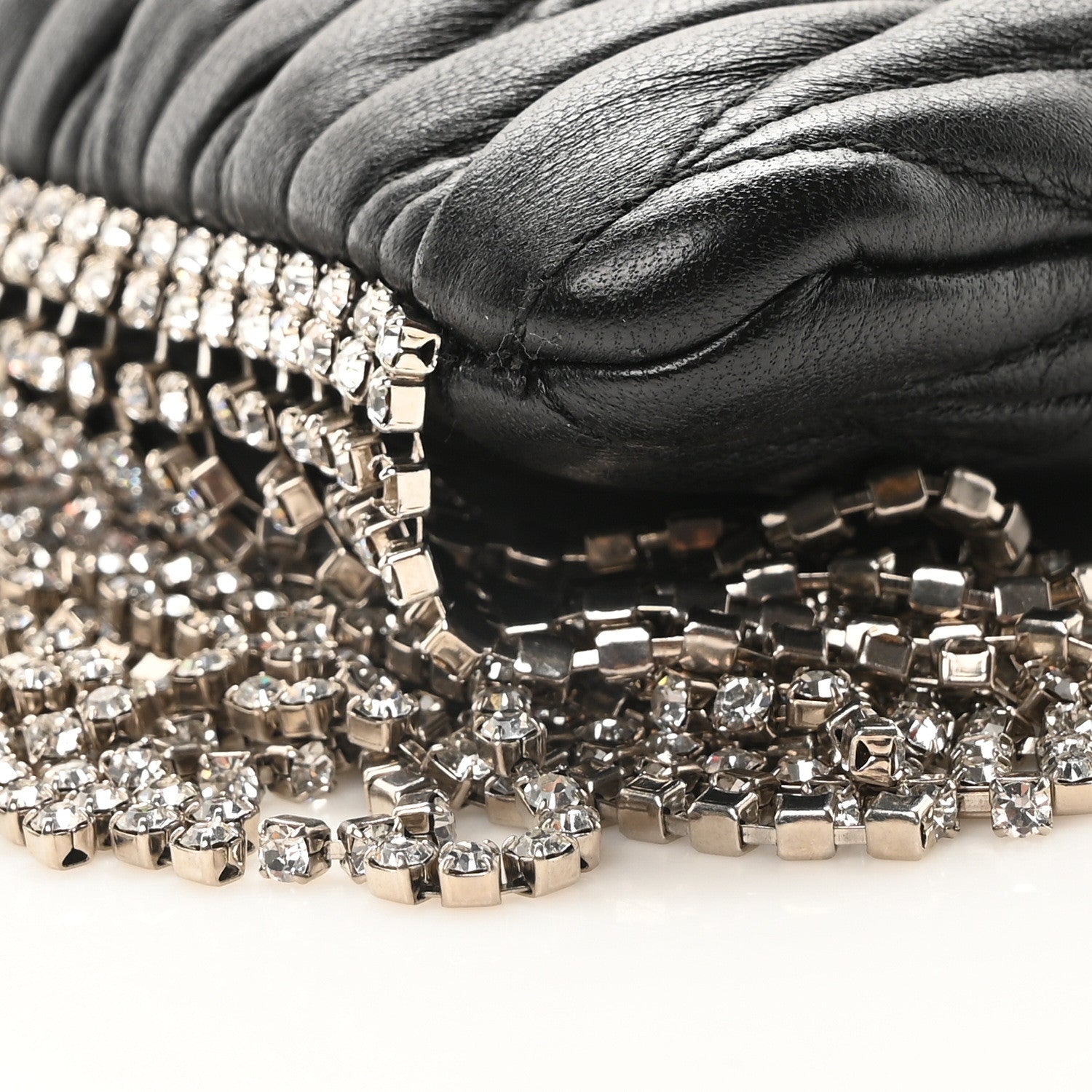 Miu Miu Nappa Matelasse Crystal Mini Crossbody Black 10 of 10