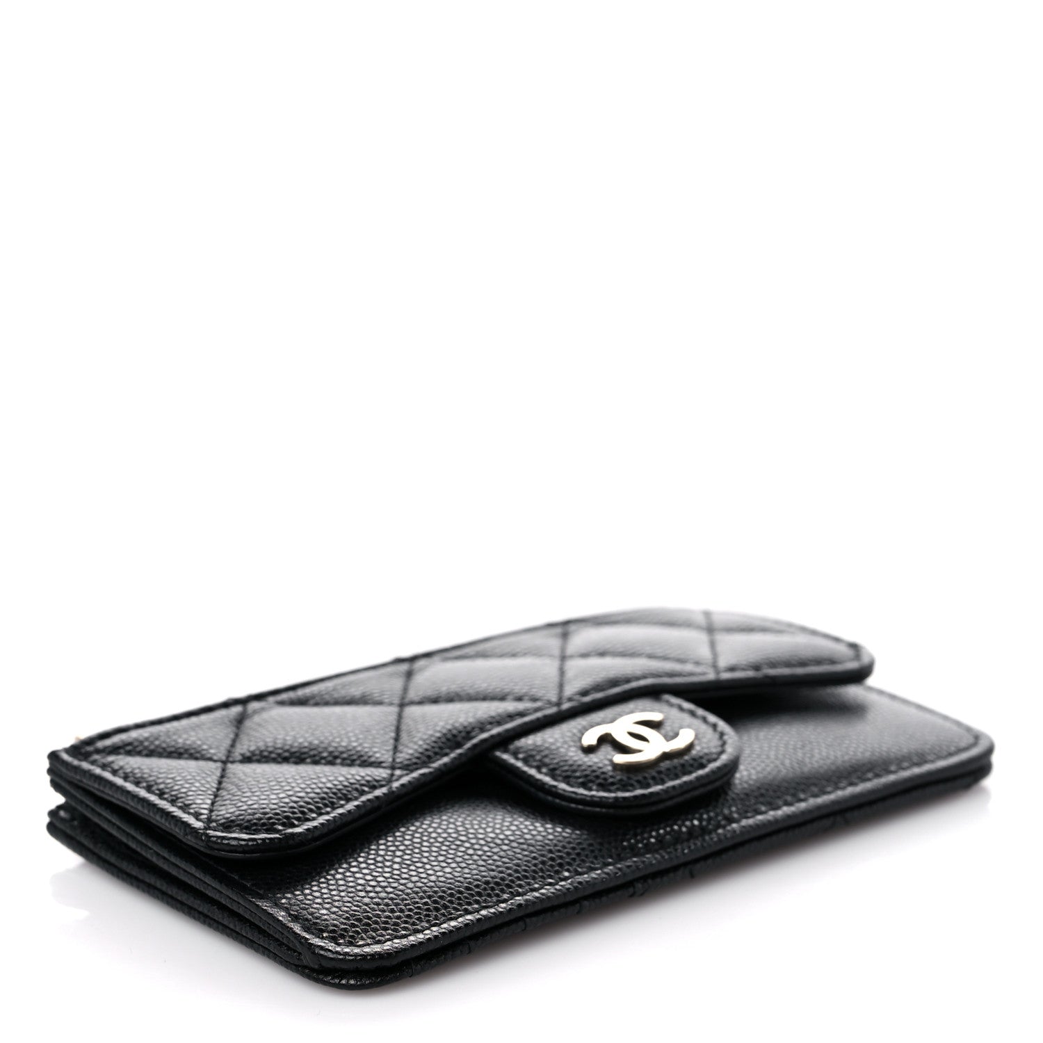 Chanel Caviar Quilted Flap Zip Card Holder Black 4 of 8