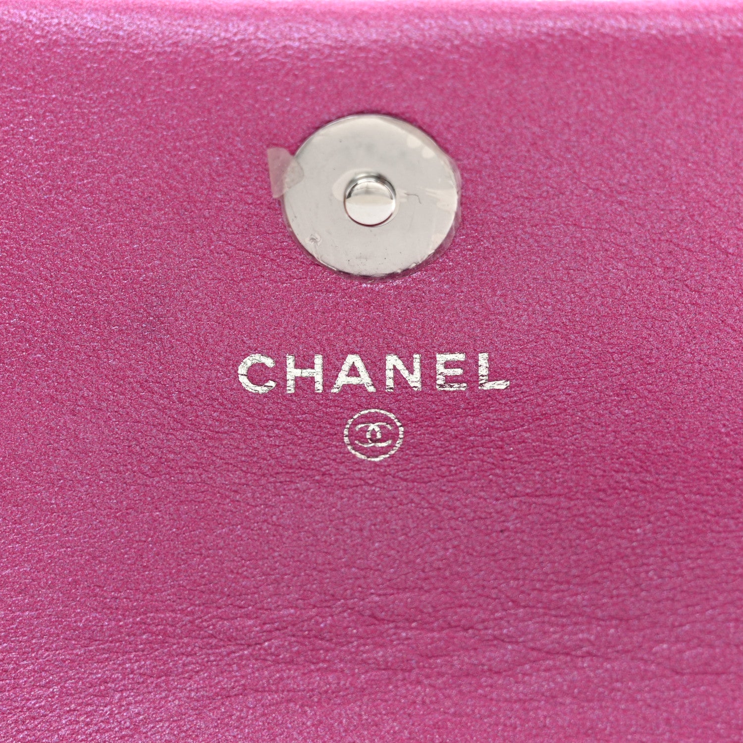 Chanel Patent Lambskin Quilted CC Hook Card Holder Pink 7 of 9