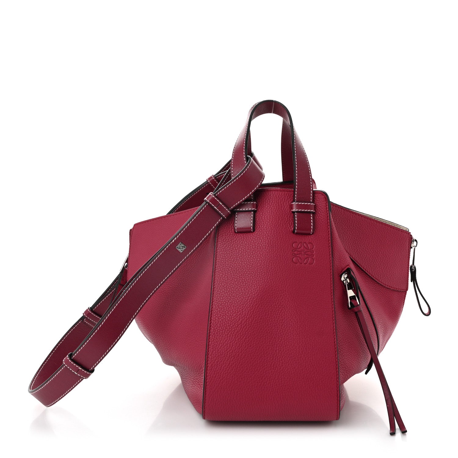 Loewe Grained Calfskin Small Hammock Shoulder Bag Raspberry