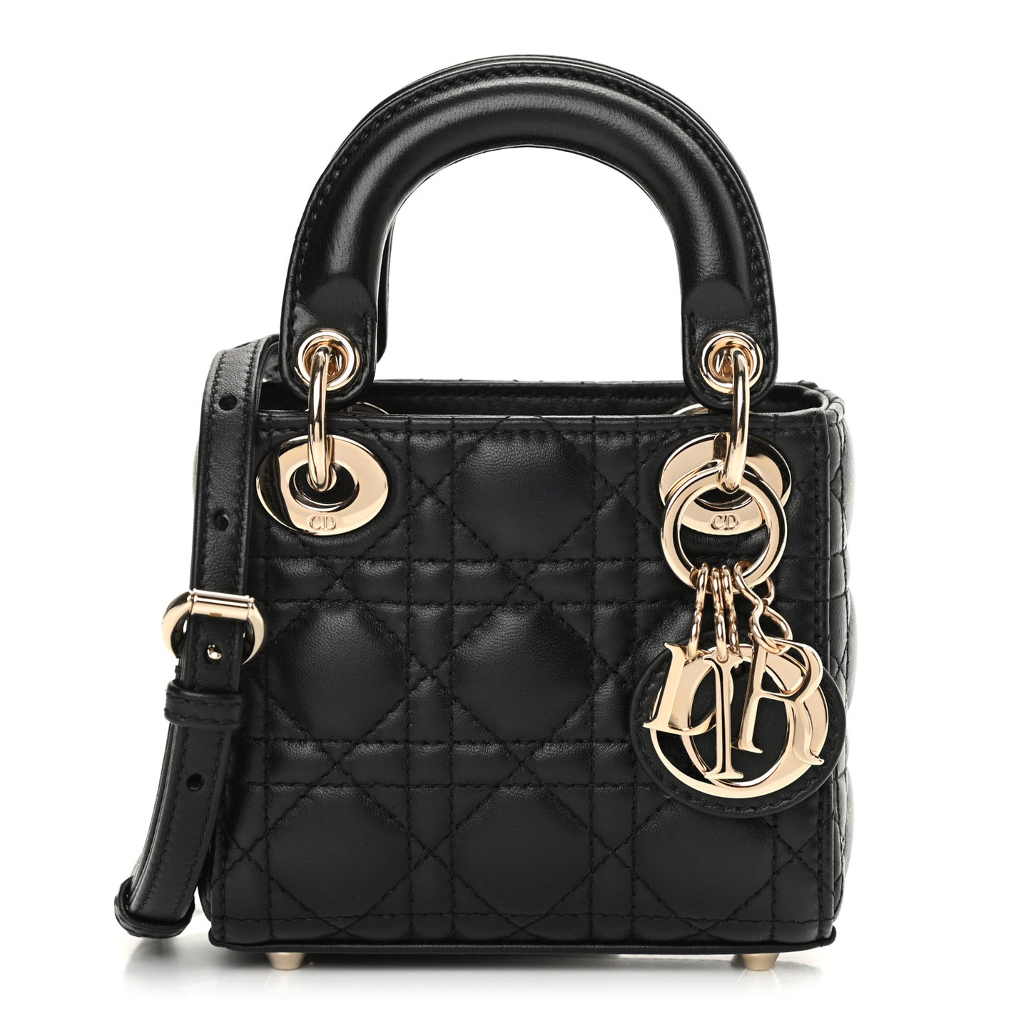 Lambskin Cannage Micro Lady Dior Black