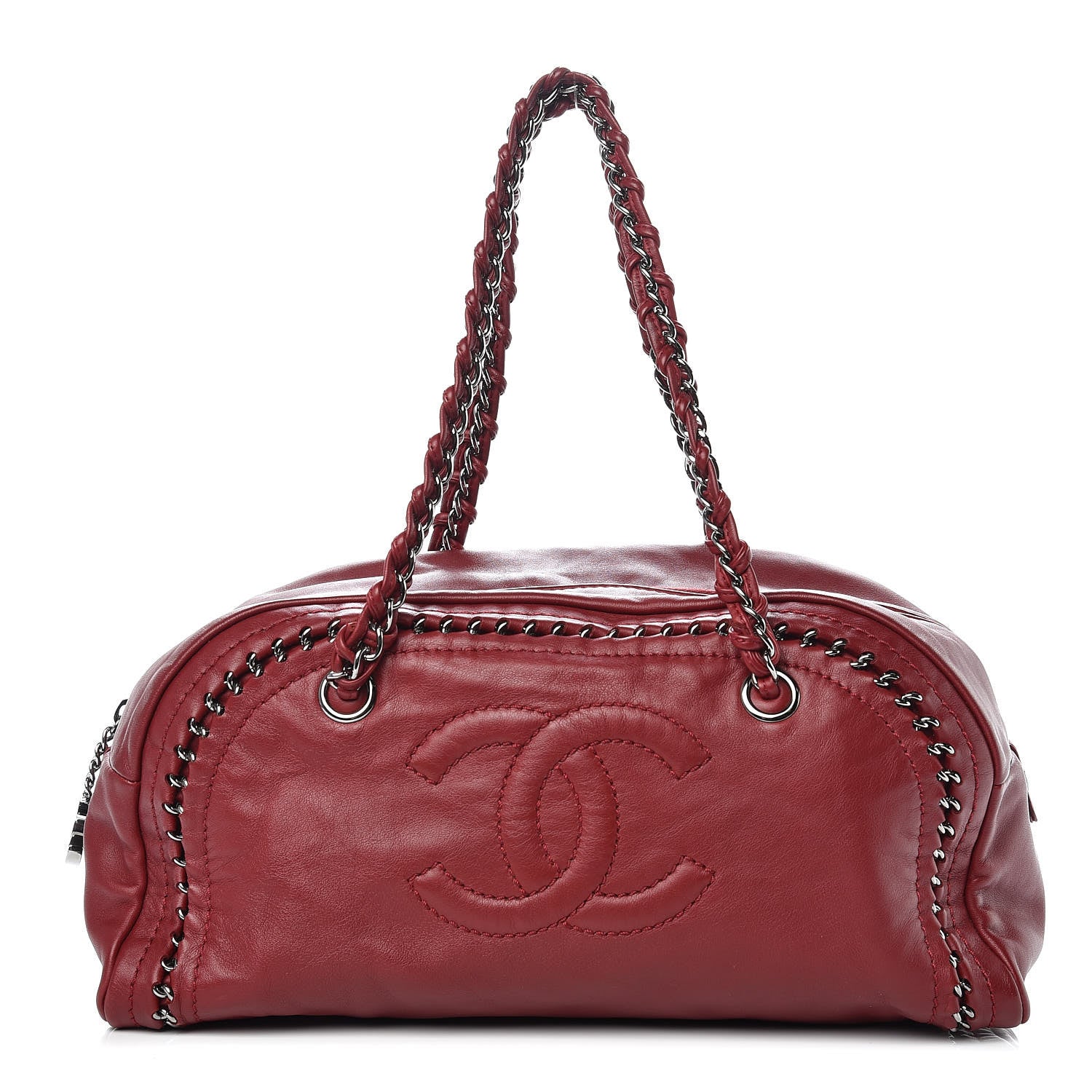 Chanel Smooth Calfskin Medium Luxe Ligne Bowler Red 1 of 14