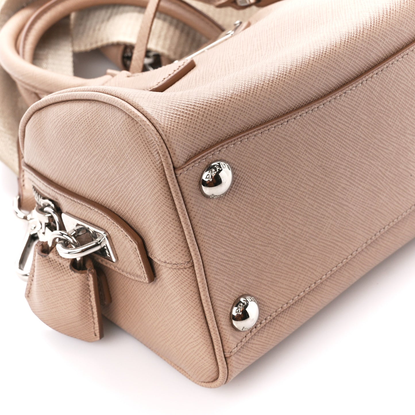Saffiano Lux Re-Edition 2005 Top Handle Crossbody Bag Cammeo