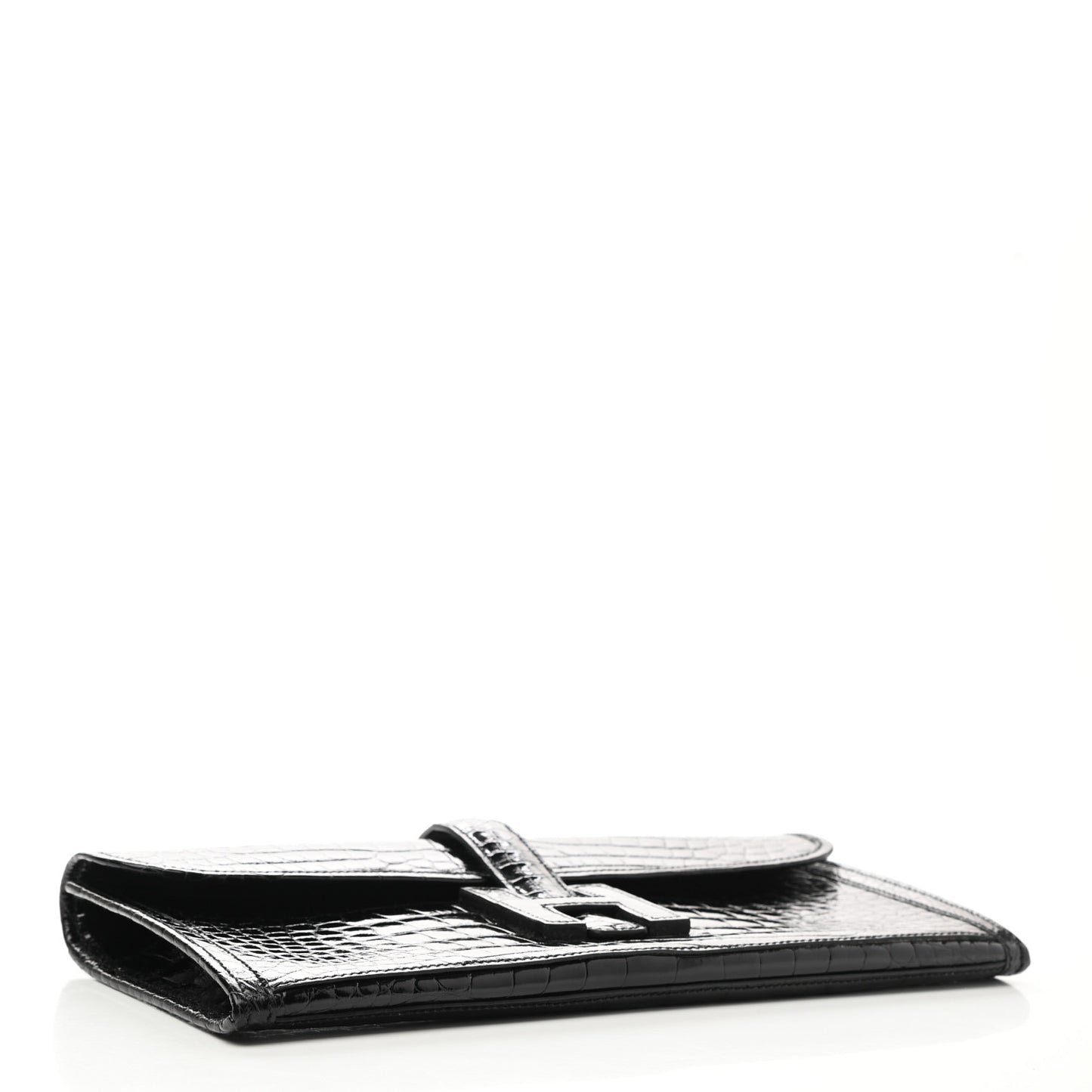 Shiny Alligator Jige Elan 29 Clutch Black