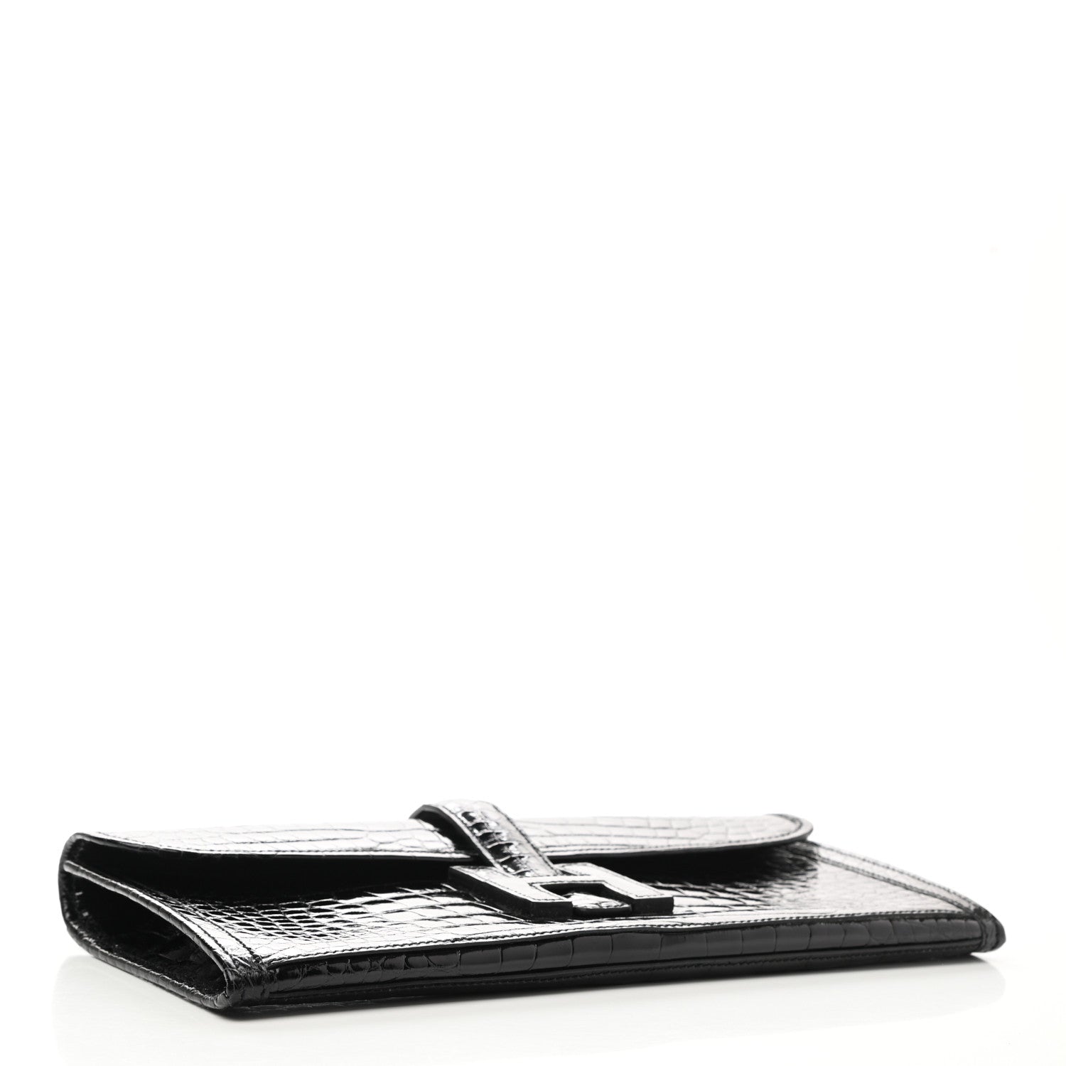 Hermes Shiny Alligator Jige Elan 29 Clutch Black 4 of 7