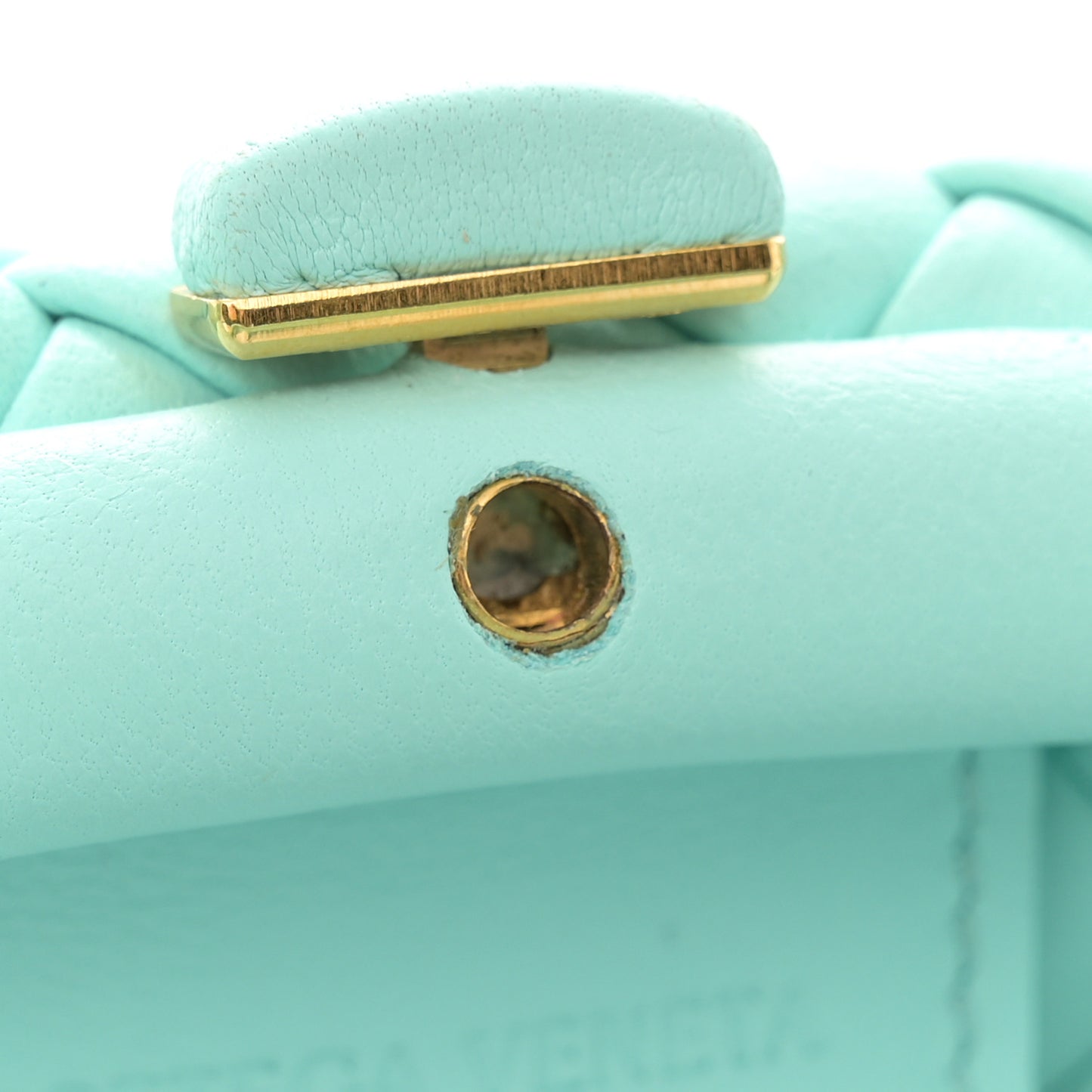 Nappa Intreccio Mini Padded Handle Bag Celadon
