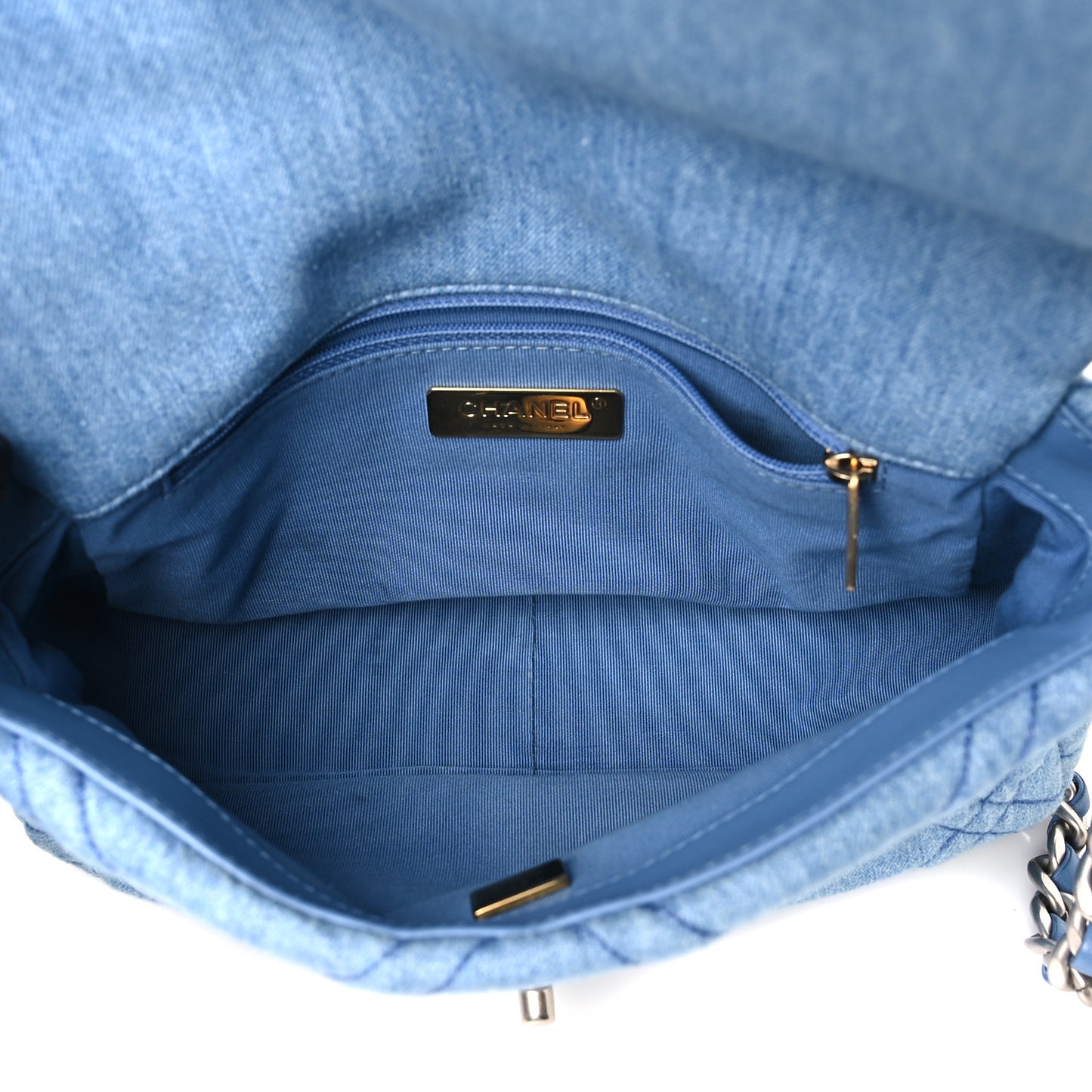 Denim Quilted Medium Chanel 19 Flap Blue
