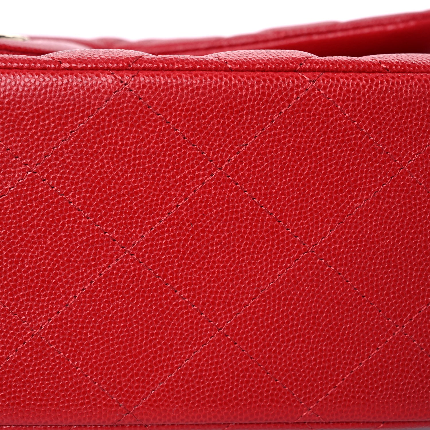 Chanel Caviar Quilted Jumbo Double Flap Red 10 of 11