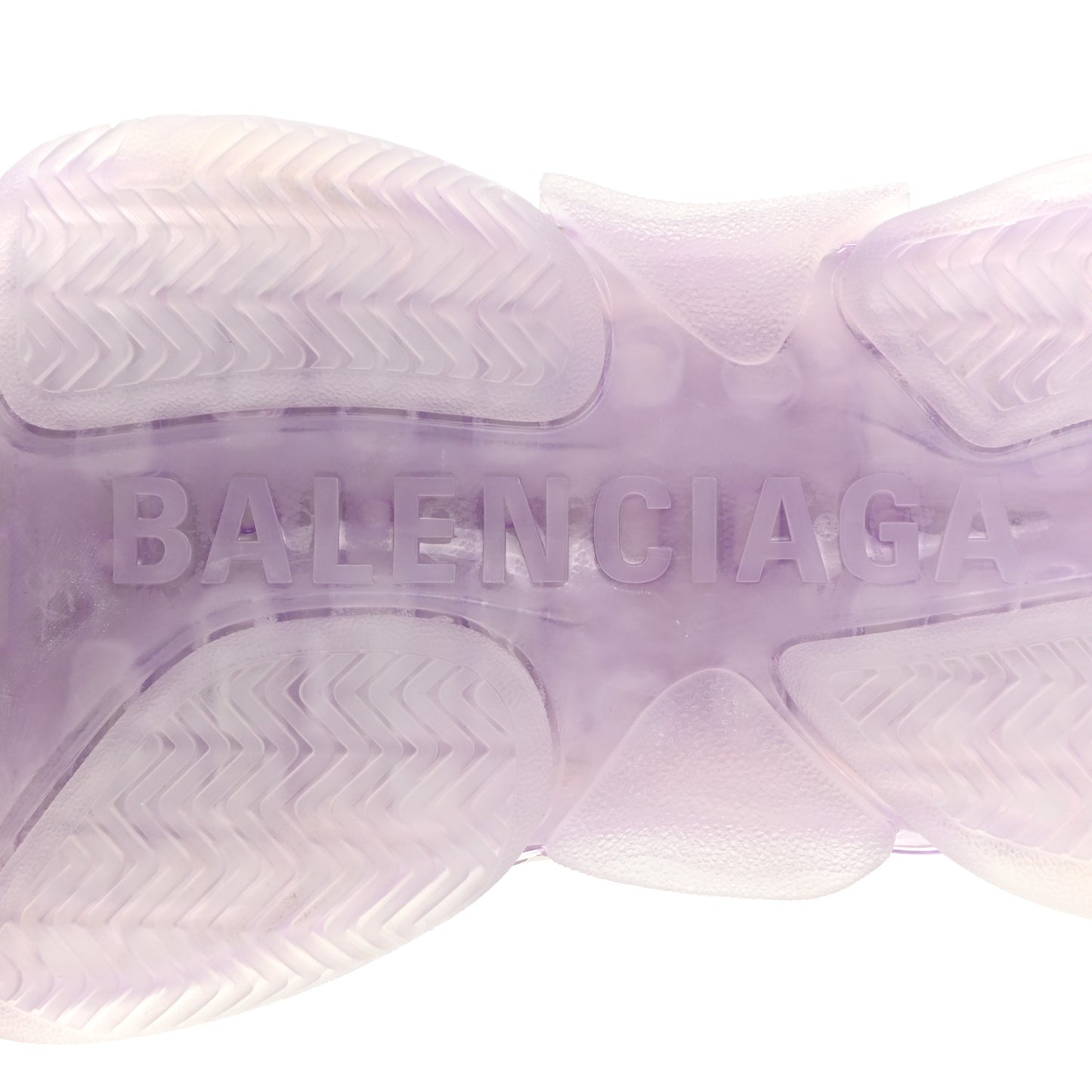 Fabric Mesh Clear Sole Womens Triple S Sneakers 40 Light Blue Grey Lilac White