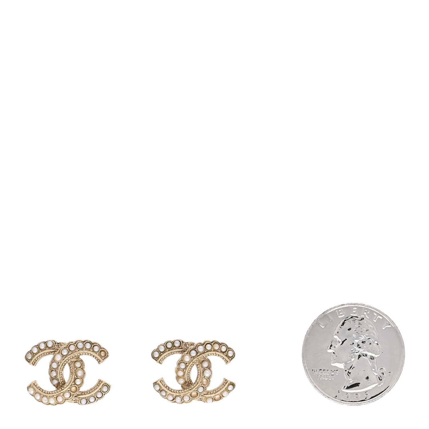 Chanel Pearl Queen of France CC Earrings Gold 2 of 8