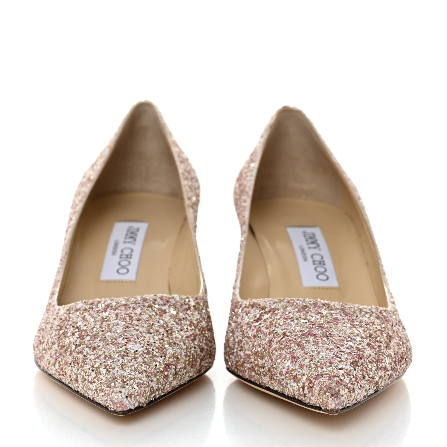 Glitter Pointy Toe Pumps 38 Pink