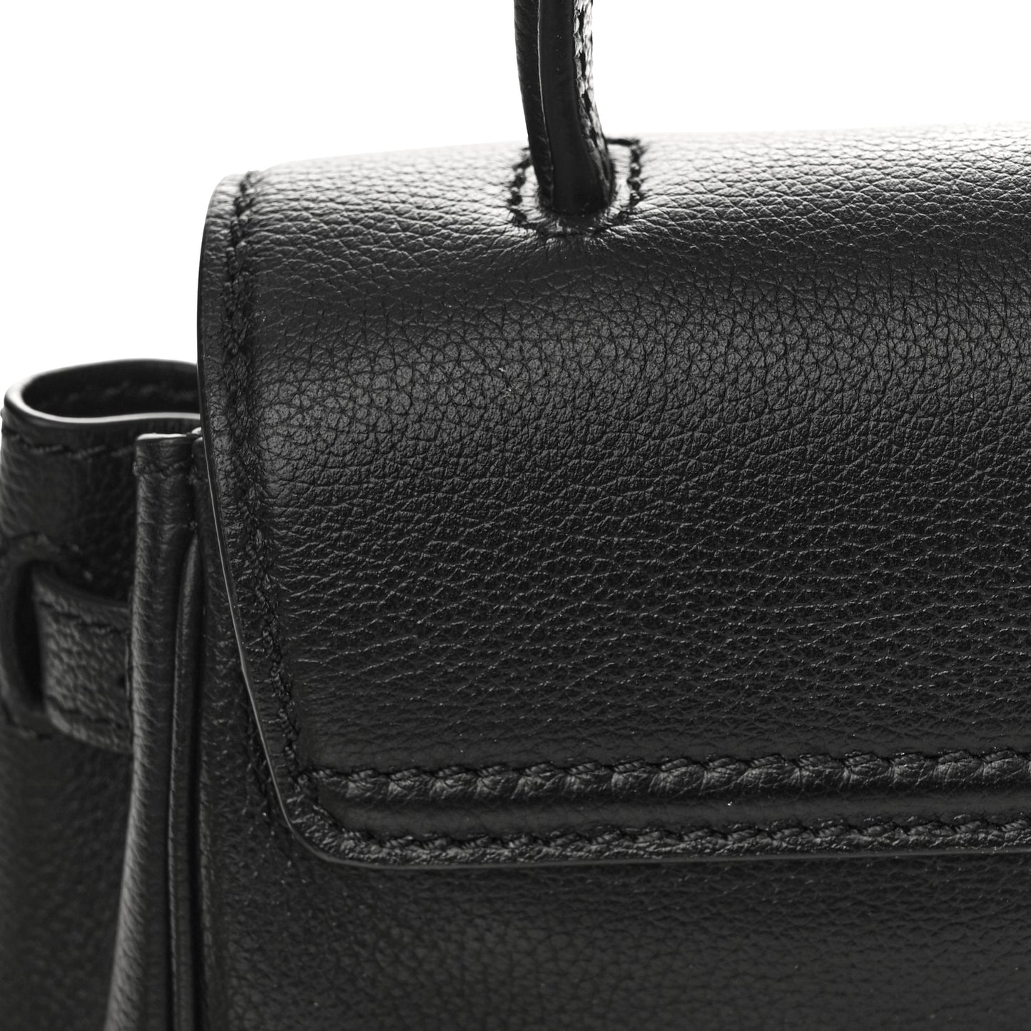 Grained Calfskin Small La Medusa Top Handle Bag Black