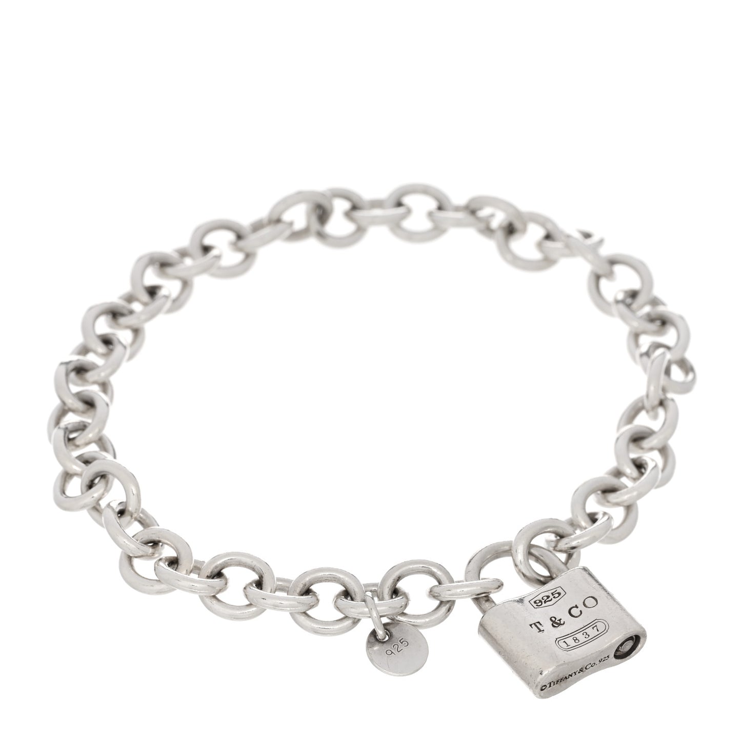 Sterling Silver 1837 Lock Charm Bracelet