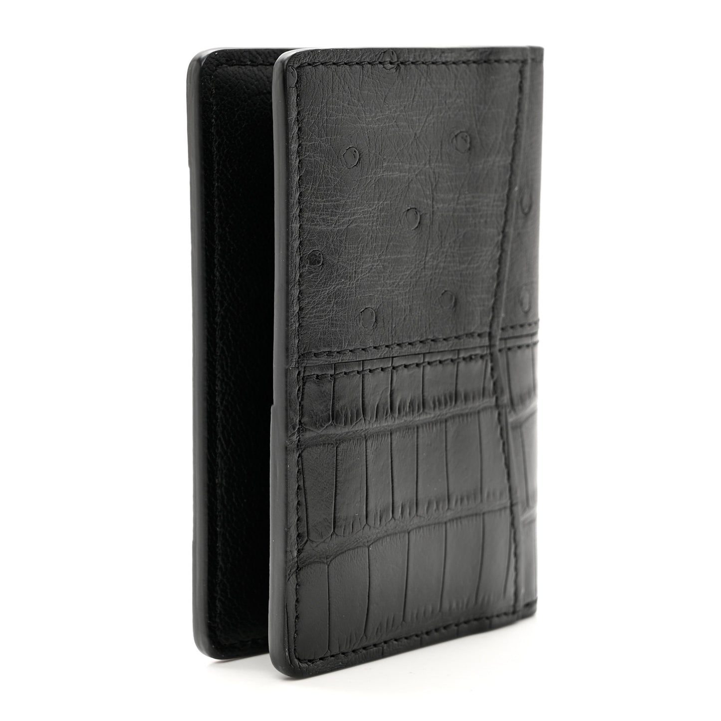 Ostrich Crocodile Pocket Organizer Black