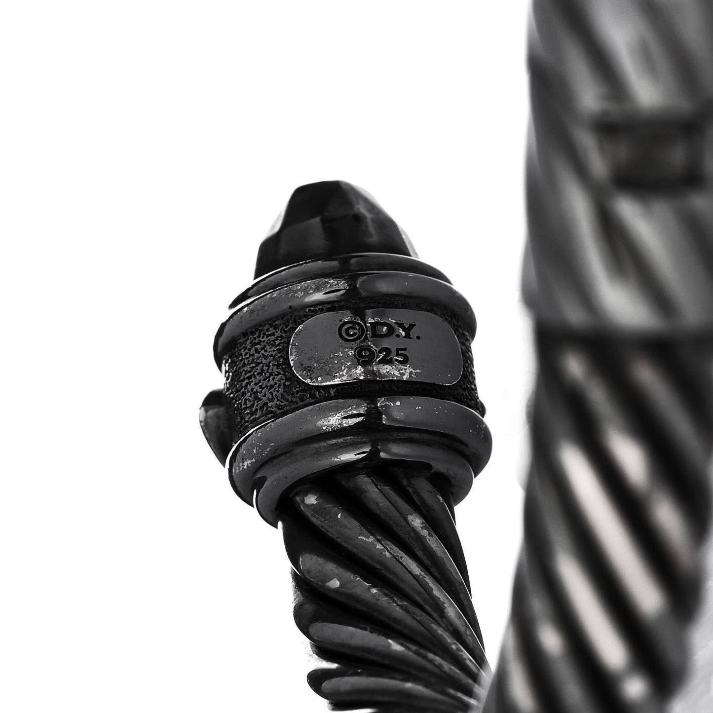 Blackened Sterling Silver 9mm Renaissance Cable Bracelet