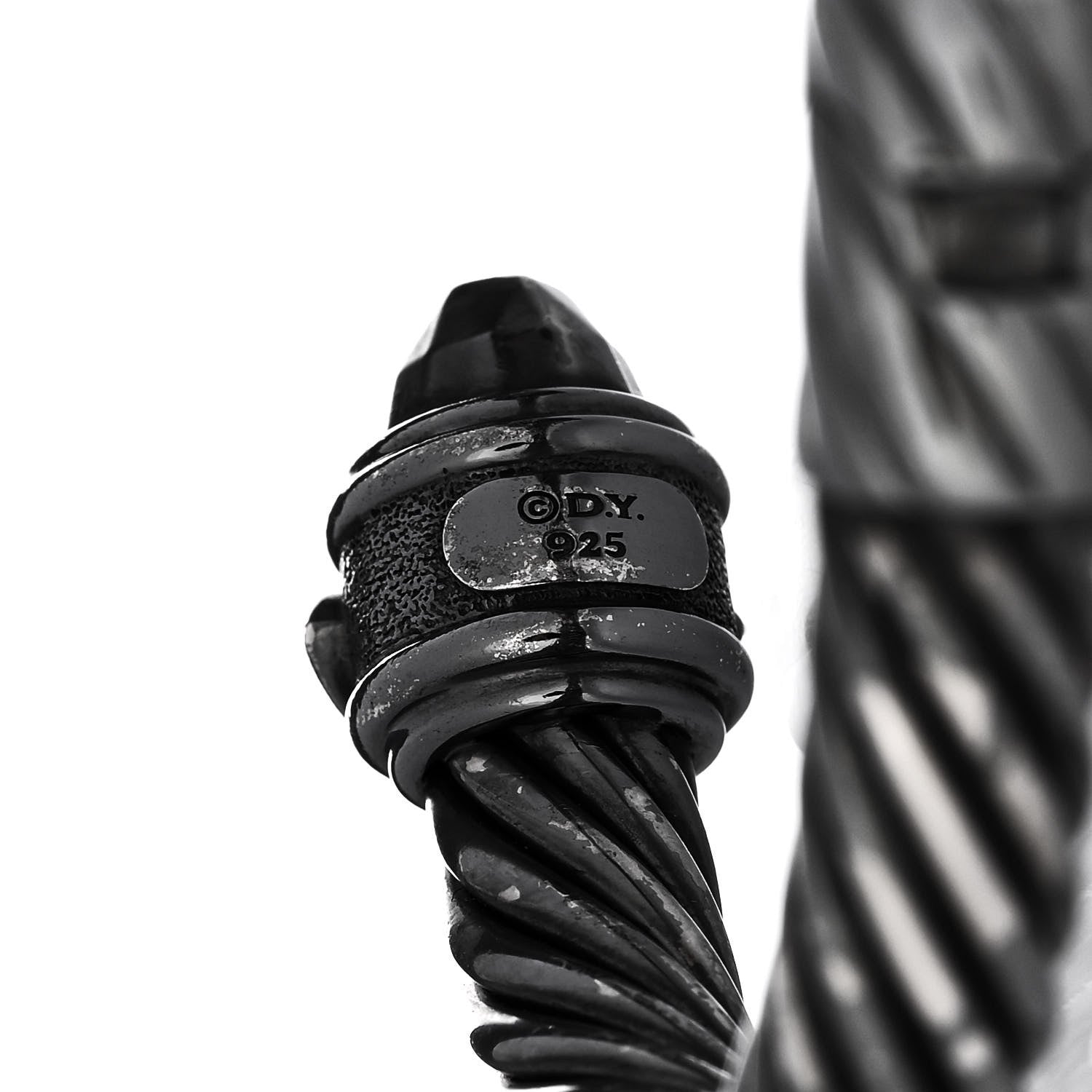 David Yurman Blackened Sterling Silver 9mm Renaissance Cable Bracelet 3 of 4