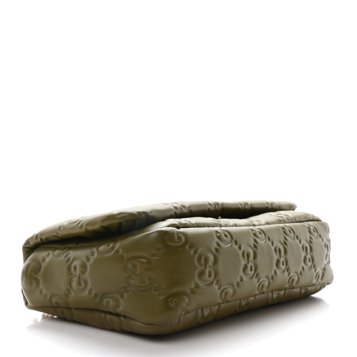 Lambskin Embossed Mini GG Milano Top Handle Shoulder Bag Green