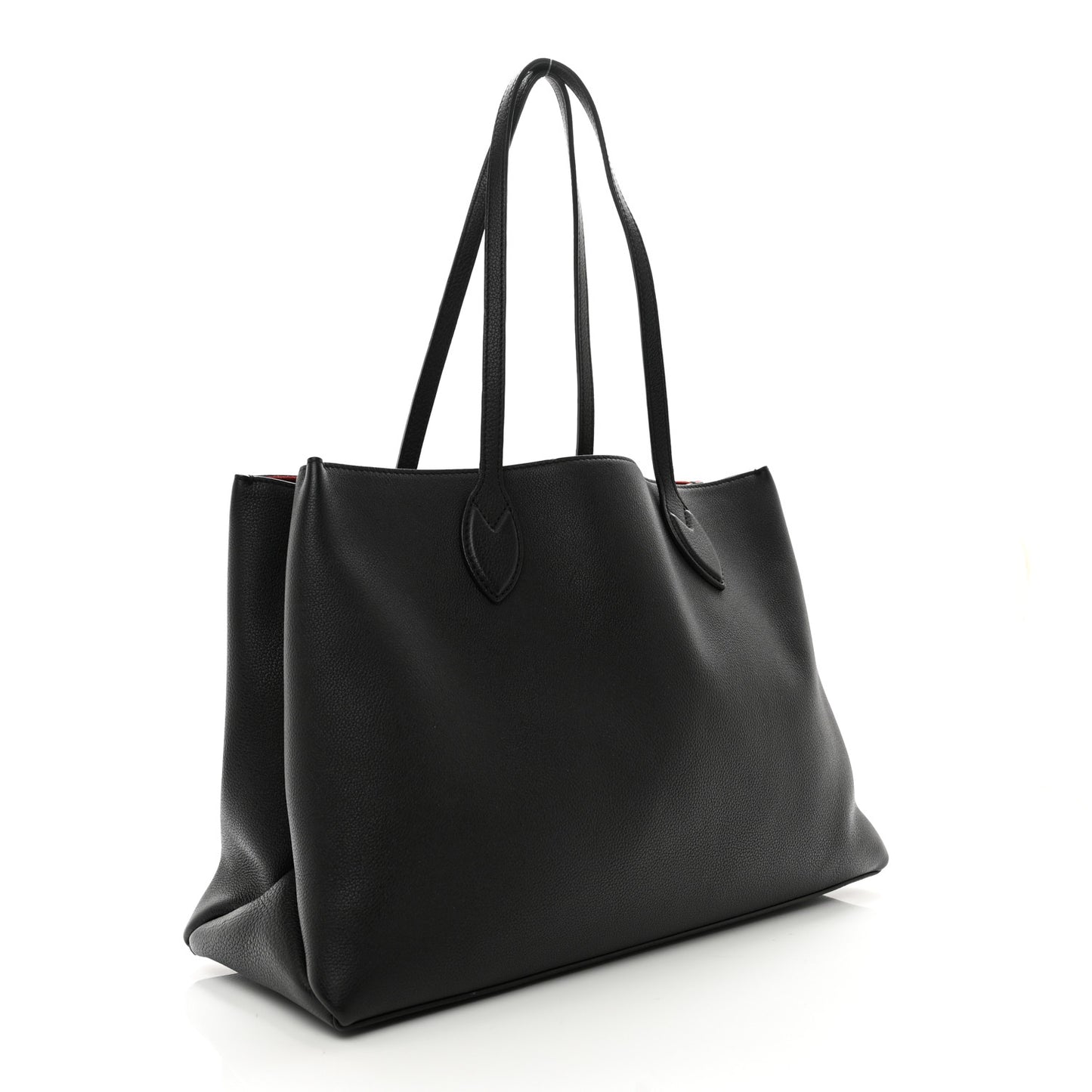 Grained Calfskin Lockme Shopper Black