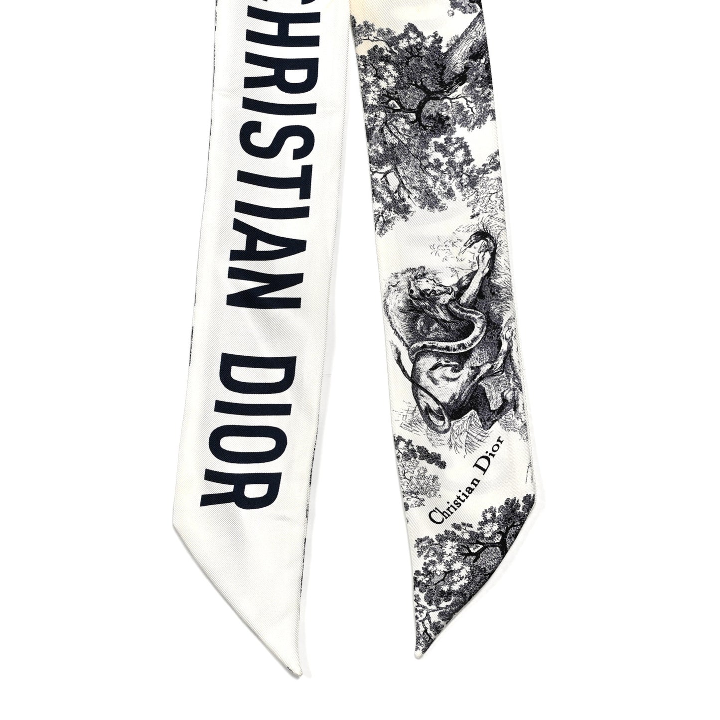Silk Toile De Jouy Mitzah Scarf White