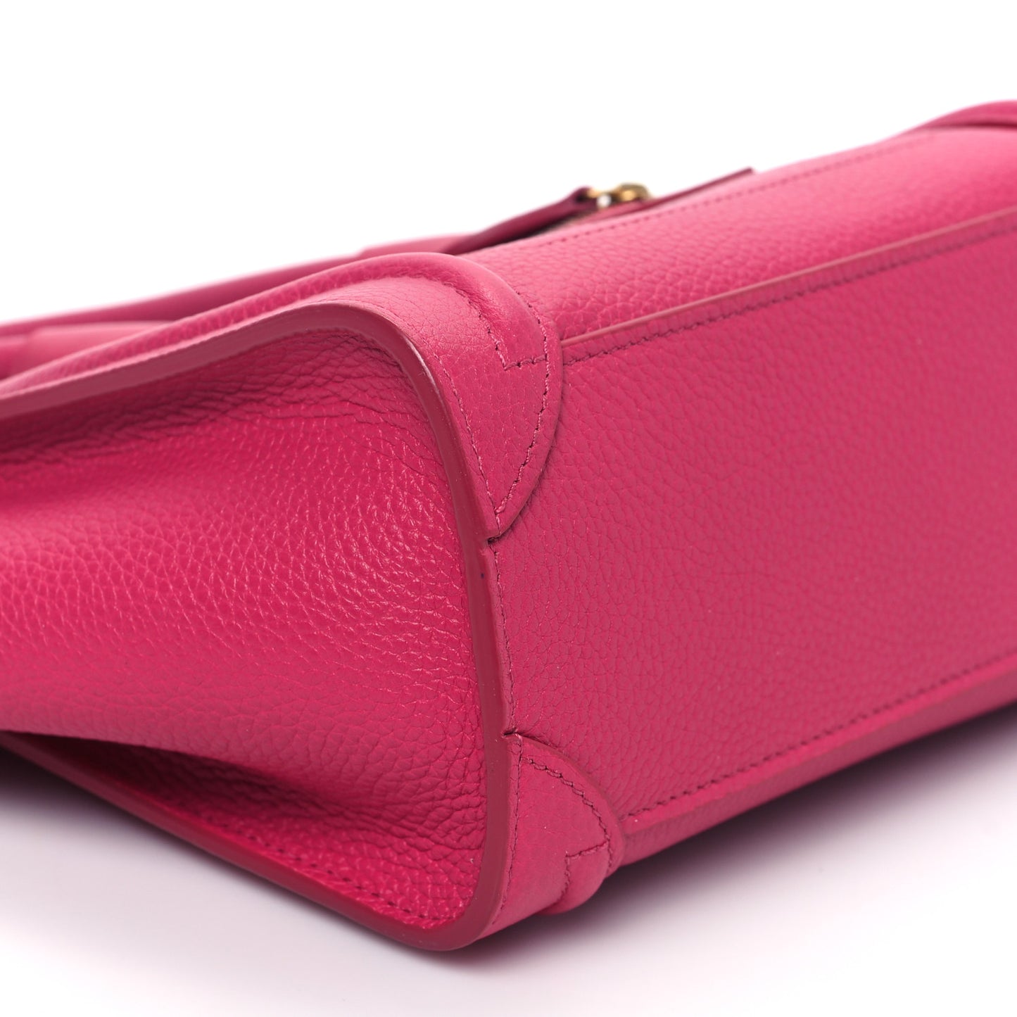 Drummed Calfskin Nano Luggage Fuchsia