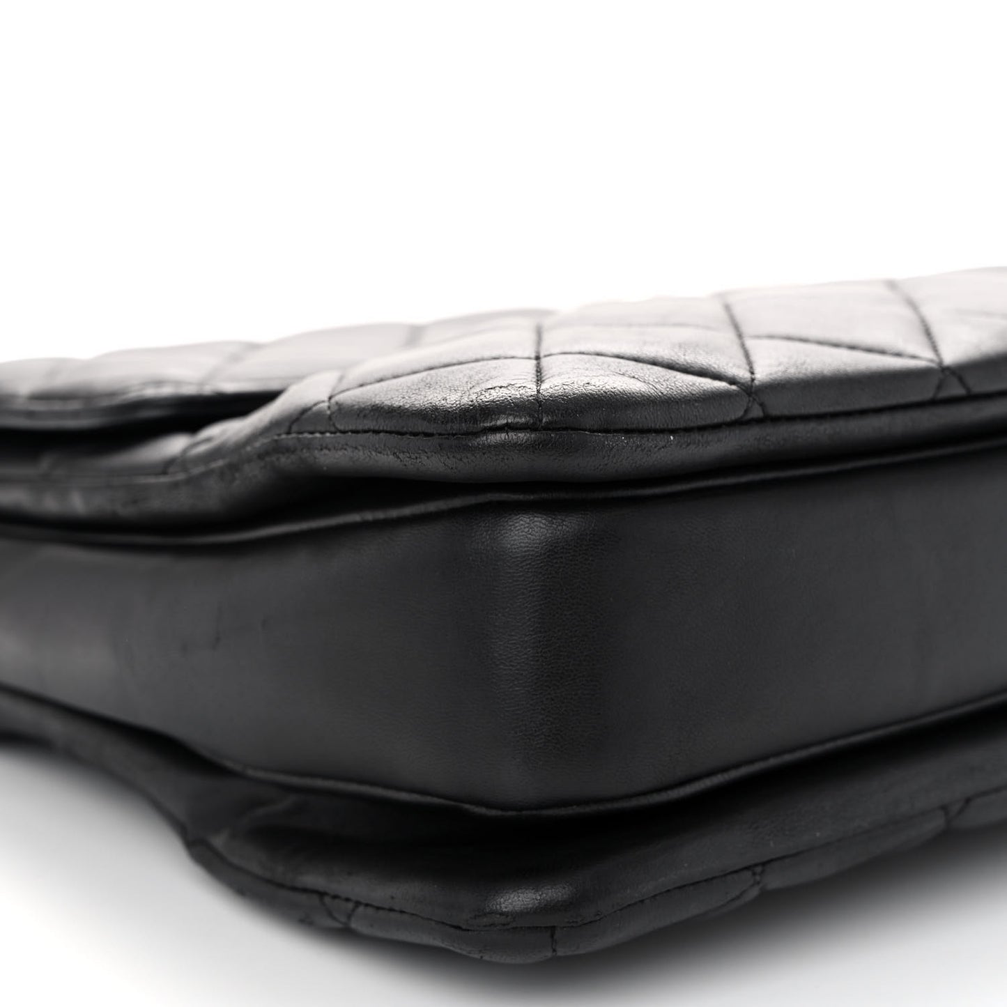 Lambskin Quilted Large Trendy CC Dual Handle Flap Bag Black