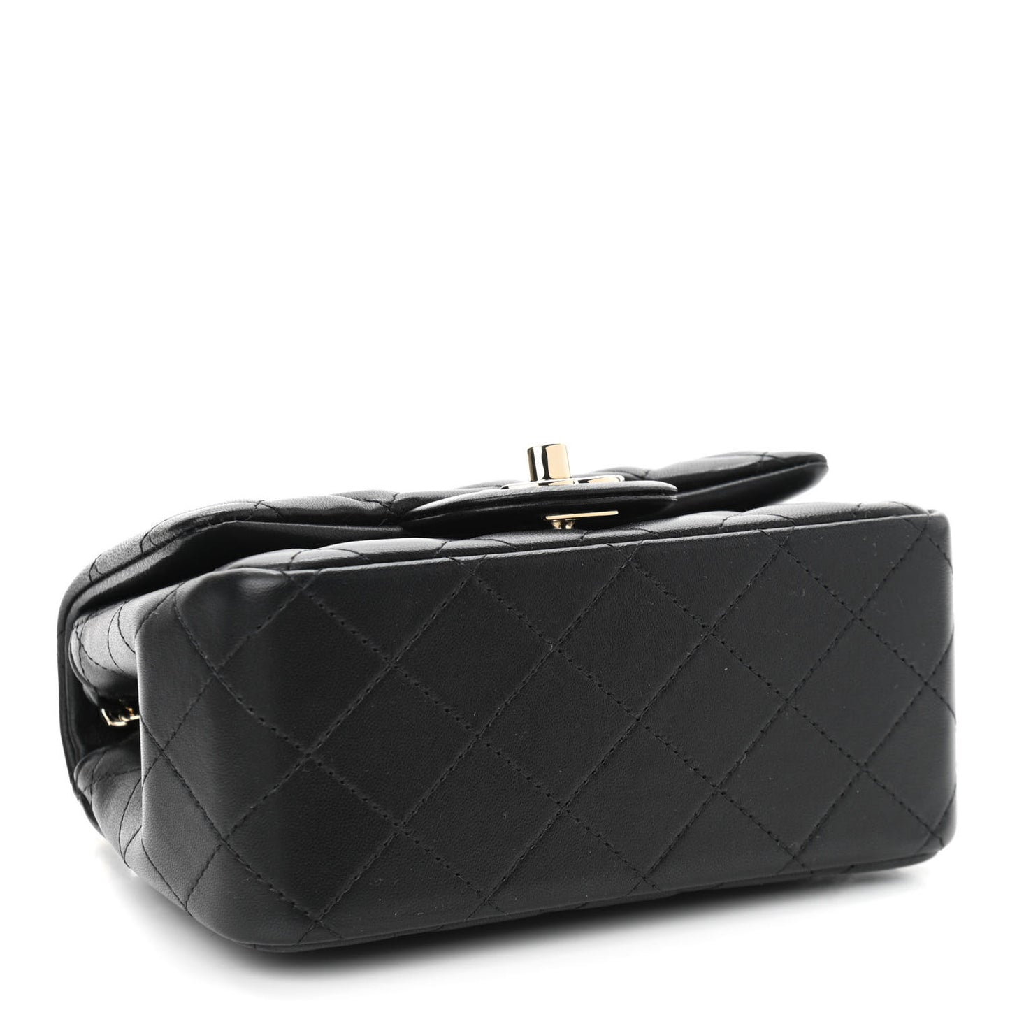 Lambskin Quilted Mini Square Flap Black