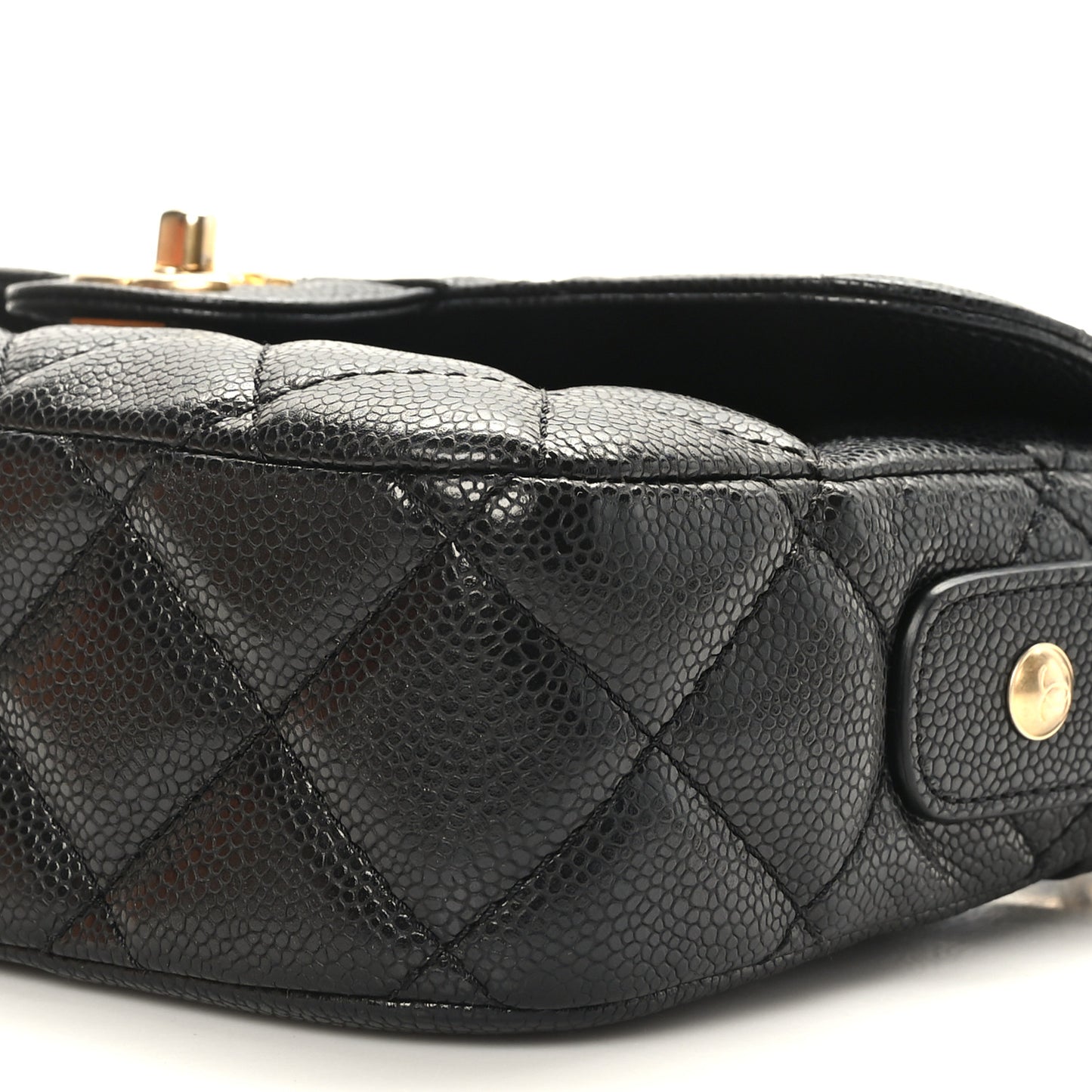 Caviar Quilted Small Chain Flap Black
