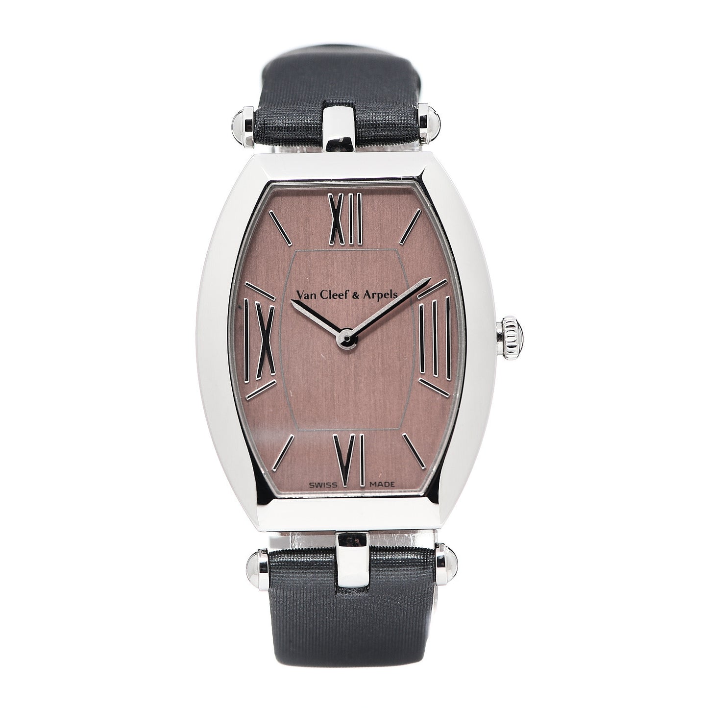 Stainless Steel Calfskin 26mm Tonneau Quartz Watch Pink
