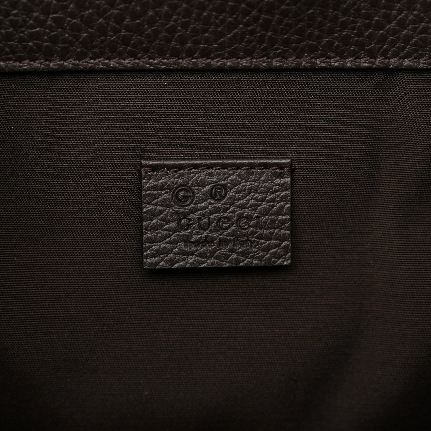 Monogram Dollar Calfskin O Drawstring Backpack Beige Ebony Testa di Moro Dark Chocolate