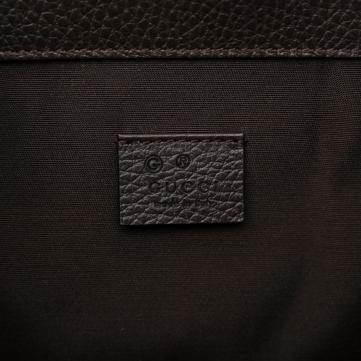 Gucci Monogram Dollar Calfskin O Drawstring Backpack Beige Ebony Testa di Moro Dark Chocolate 5 of 11