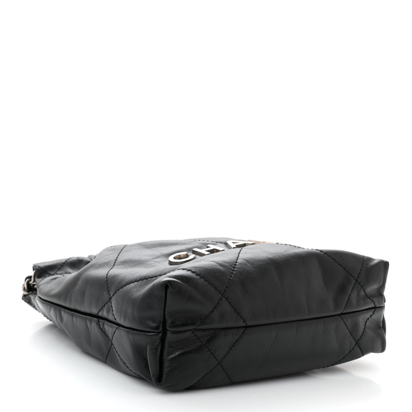 Shiny Calfskin Quilted Mini Chanel 22 Black